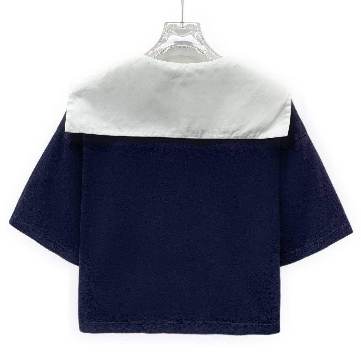 Miu Miu Miu Miu 22 Navy Logo Cotton Lace-Up Bow T-Shirt Size S / US 4 / IT 40 - 2 Thumbnail