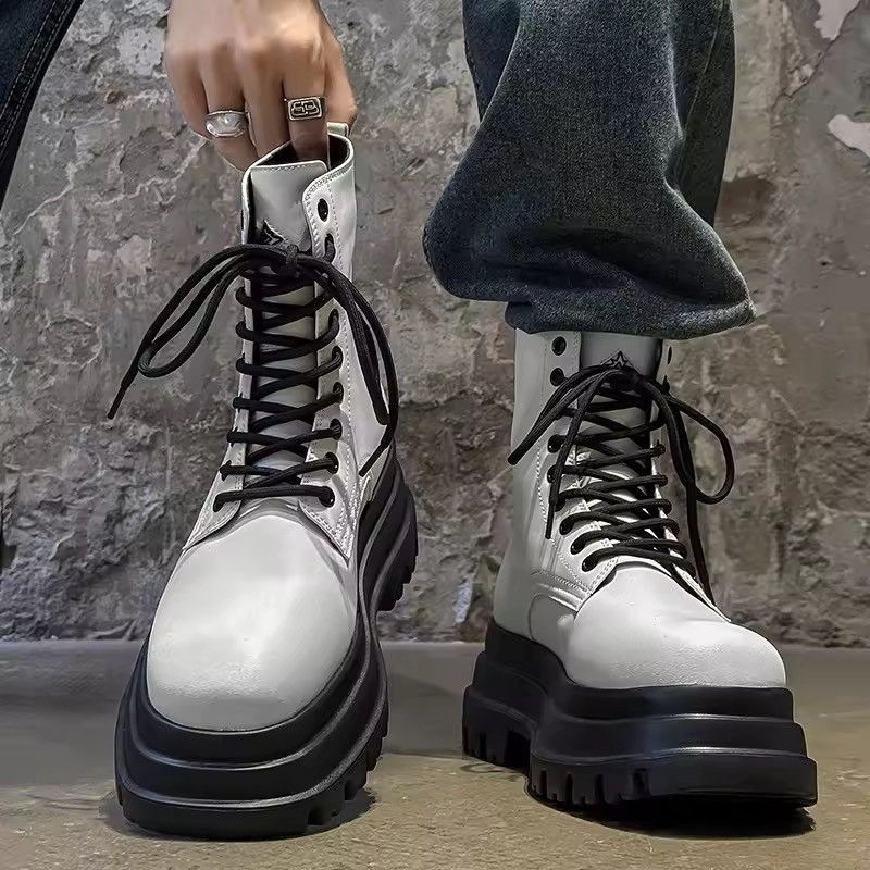 Japanese Brand Thick Soled High Top Men Pu Leather Boots Size US 6 / EU 39 - 6 Thumbnail