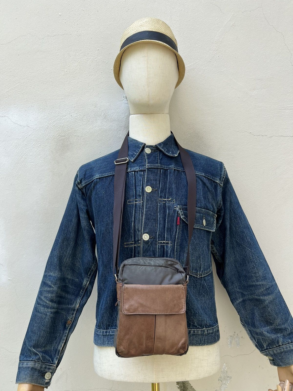 Vintage × Yohji Yamamoto Vintage Yohji Yamamoto Y’saccs Hybrid Patina Leather Wax Bag Size ONE SIZE - 6 Thumbnail
