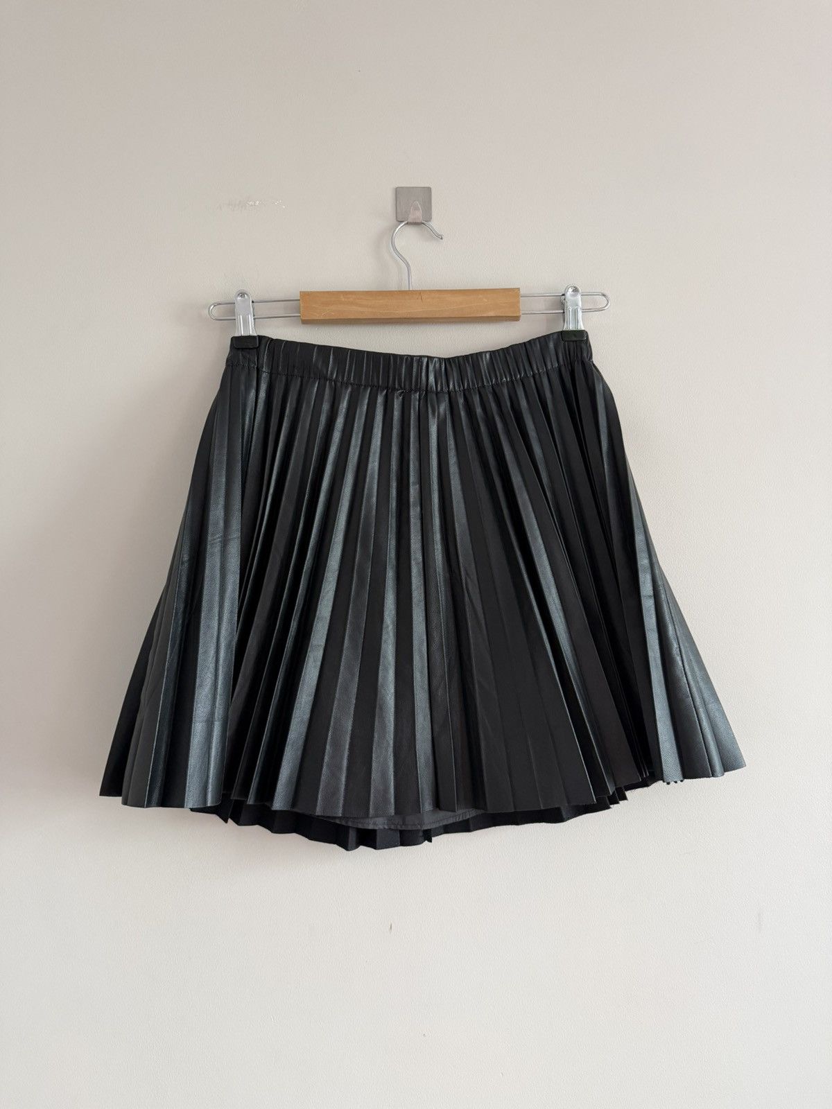 Vintage Genuine Leather Pleated Mini Skirt Size 28" / US 6 / IT 42 - 6 Thumbnail