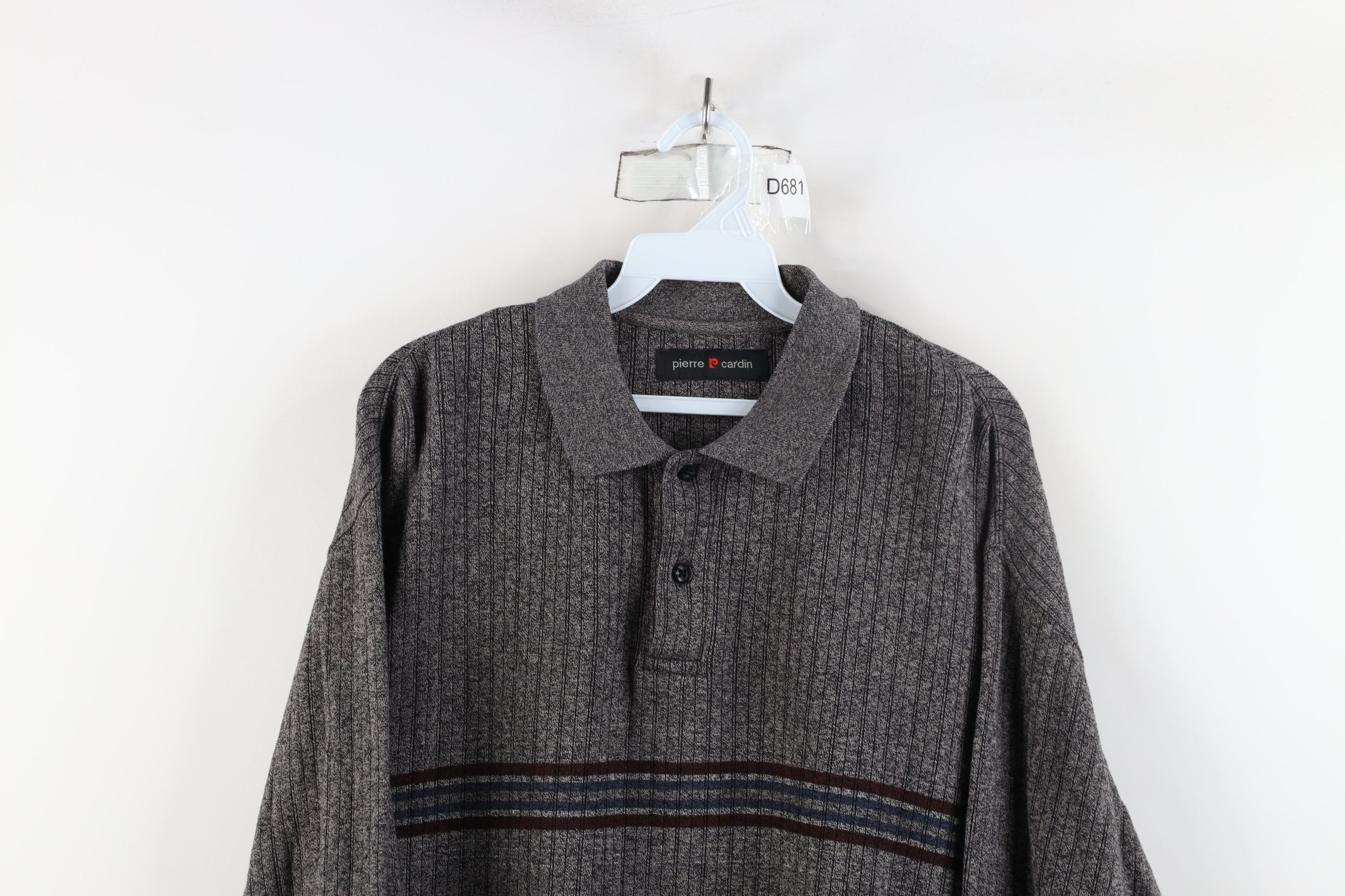 Vintage Vintage 90s Streetwear Ribbed Knit Long Sleeve Polo Shirt Size US XL / EU 56 / 4 - 2 Thumbnail