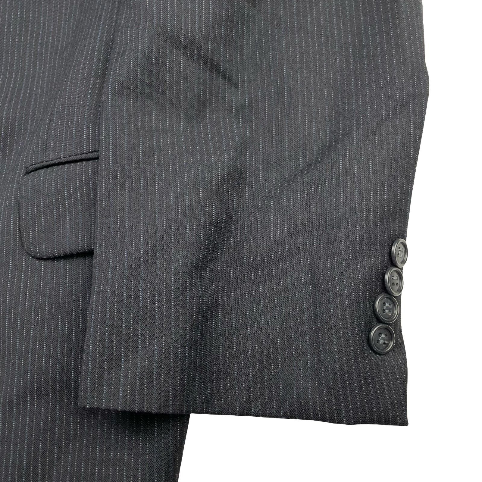 Jack Victor Jack Victor Men’s Valentino 100% Wool Suit Black/Blue Stripe Size 40L - 4 Thumbnail