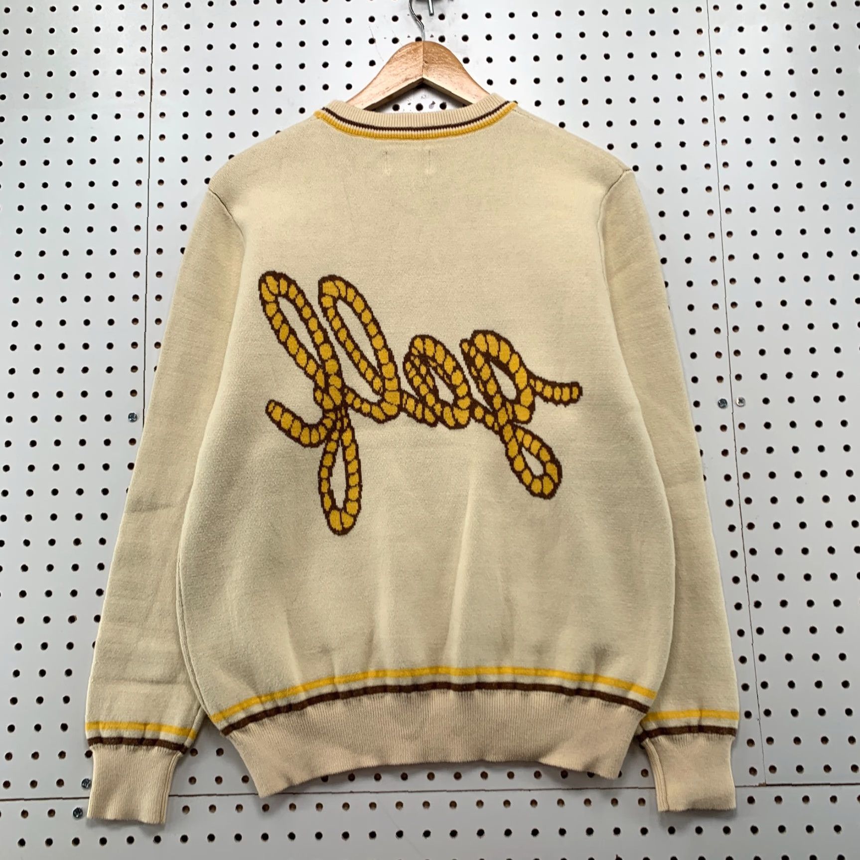 Golf Wang VINTAGE Golf Wang Tyler Creator Knit Sweater Mens Small Beige Crew Neck Winter Casual Pullover 20.5x25.5 Size US S / EU 44-46 / 1 - 2 Thumbnail