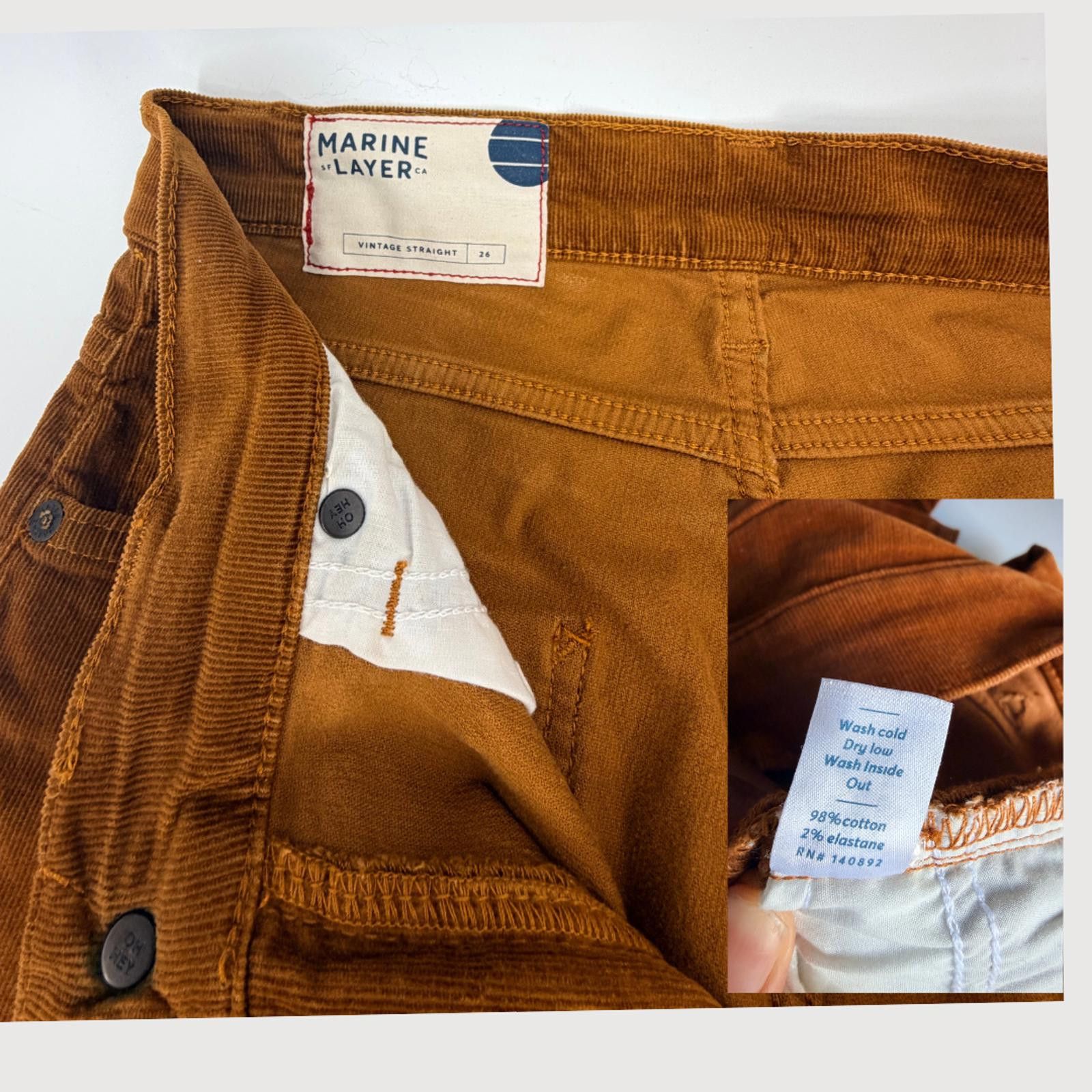 Marine Layer Marine Layer Corduroy Straight Leg Jeans Copper 26 Size 26" / US 2 / IT 38 - 3 Thumbnail