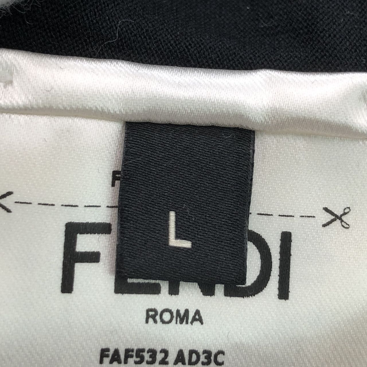 Fendi Black Short Sleeve Shirt with Patterned Chest Stripe Size US L / EU 52-54 / 3 - 6 Thumbnail