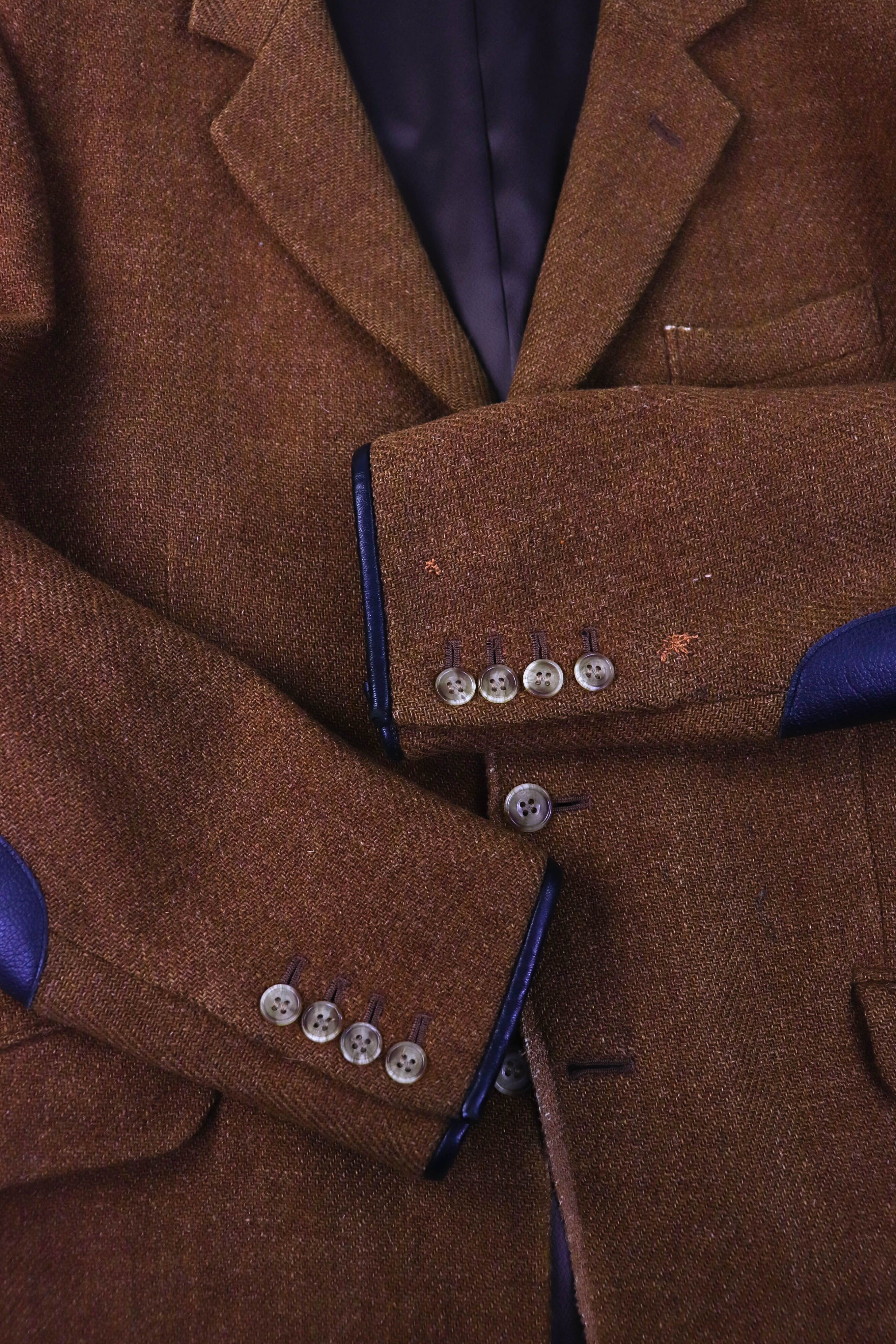 Hackett HACKETT England Made Leather Patches Distressed Tweed Blazer Size US M / EU 48-50 / 2 - 9 Thumbnail