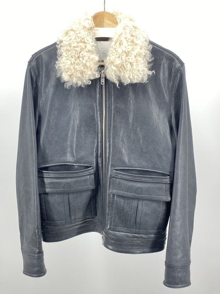 image of Oscar De La Renta Adam Lippes Leather Jacket in Blue Gray, Men's (Size Medium)