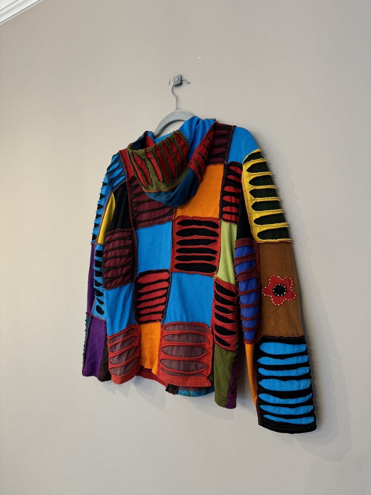 Vintage Multicolour patchwork hoodie rare 90s vintage hype y2k 00s Size L / US 10 / IT 46 - 5 Thumbnail