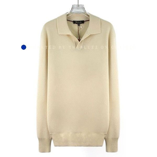 Loro Piana Beige Long Sleeve Polo Shirt - XL Size US XL / EU 56 / 4 - 1 Thumbnail