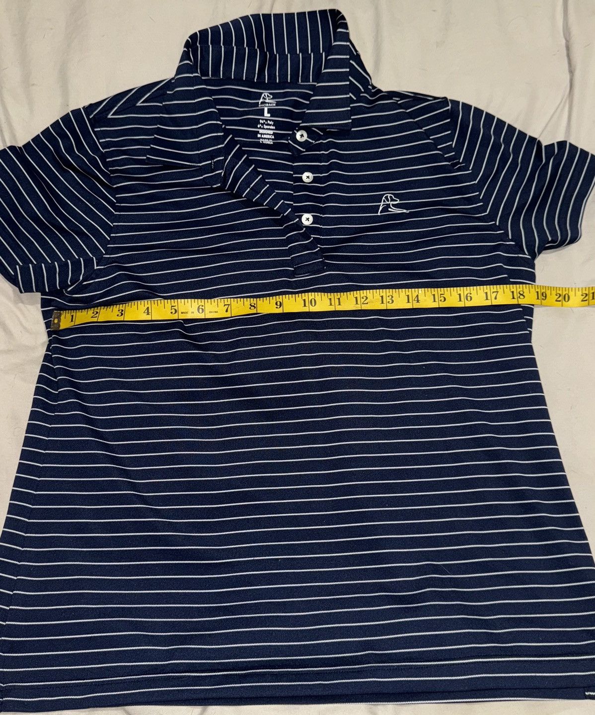 Other RHOBACK Womens Size Large Polo Blue with White Stripes Size M / US 6-8 / IT 42-44 - 4 Thumbnail