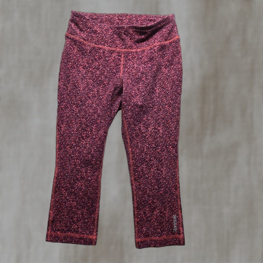 Reebok Reebok Leggings Capri Women S Purple Striped Logo Activewear 2020s Slim Fit Adult Small Clothing Womens Size 28" / US 6 / IT 42 - 1 Thumbnail