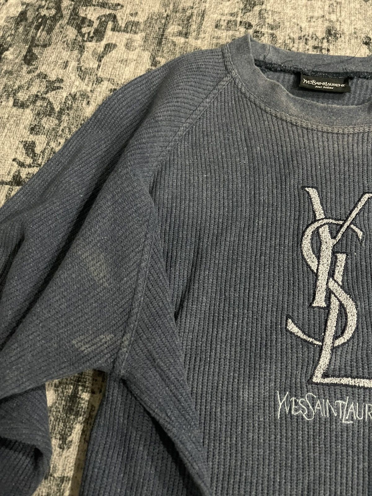 Yves Saint Laurent Yves Saint Laurent Pour Homme Distressed Sweater Size US L / EU 52-54 / 3 - 10 Thumbnail