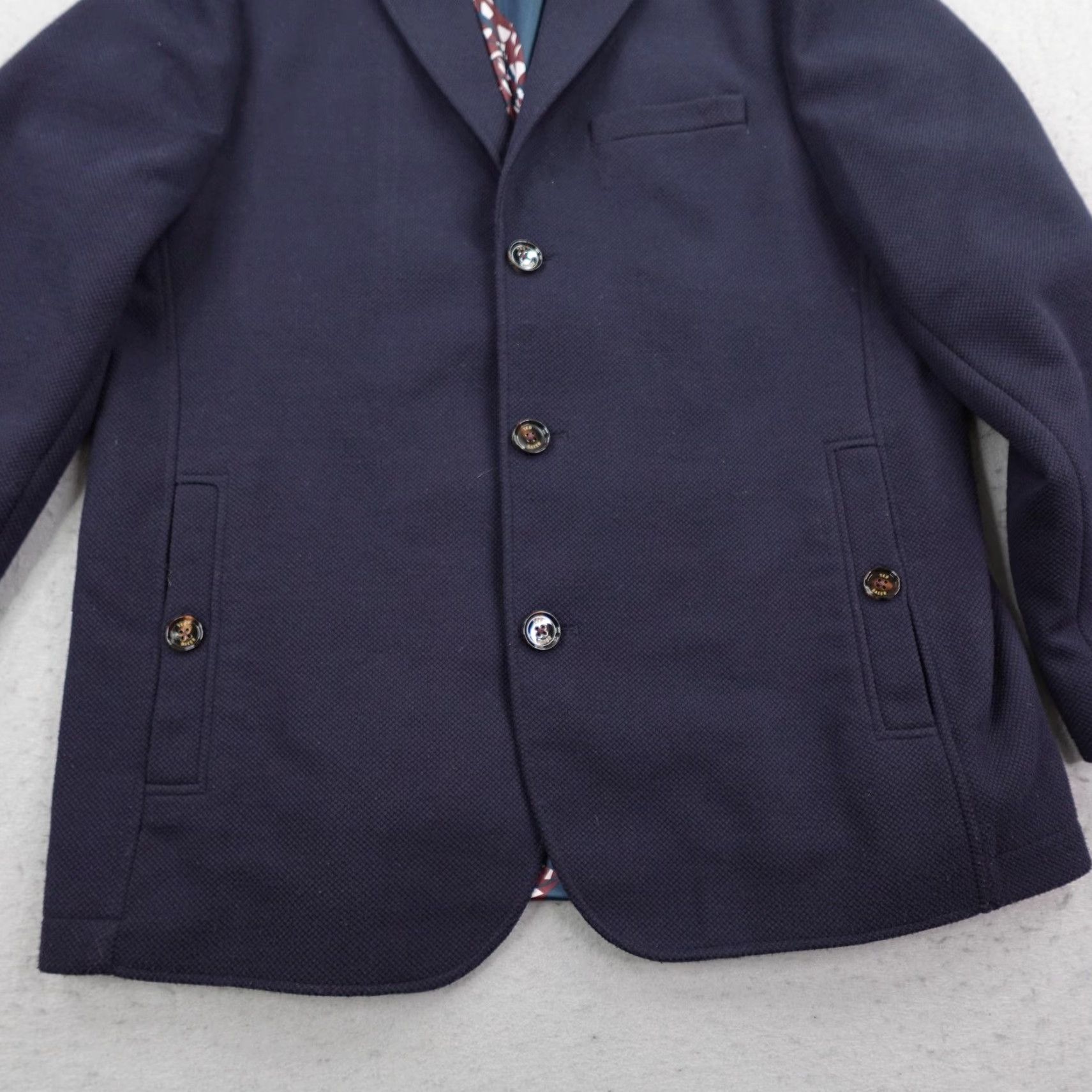 Ted Baker Ted Baker Jacket Mens 2XL Blazer Sport Coat Lined 3 Button Dark Blue Size 44 Regular Size 44R - 3 Thumbnail