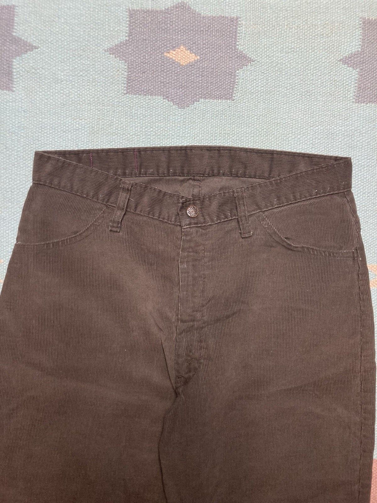 Vintage 1970s corduroy pants bootcut flare Montgomery Ward 20 31x31 Size 31" - 6 Thumbnail