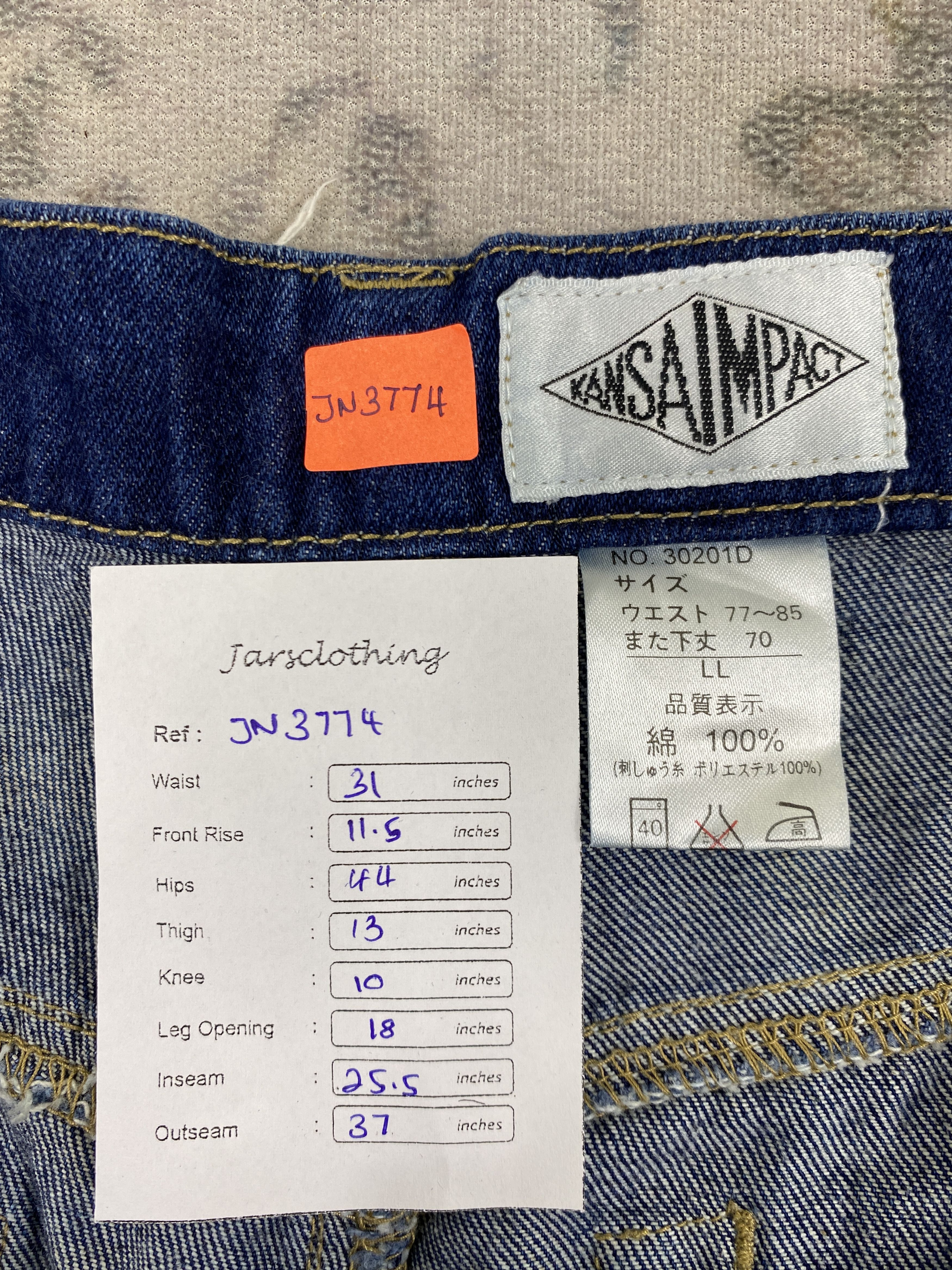 Other Vintage Kansai Impact Jeans 31x25.5 Denim- JN3774 Size US 31 - 7 Thumbnail