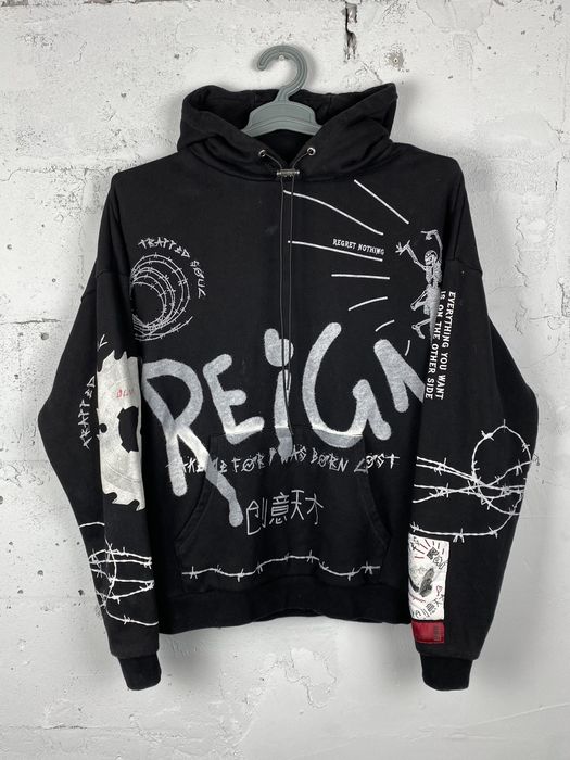 Hype Lil Skies Merch Hoodie AOP Oversized Grailed