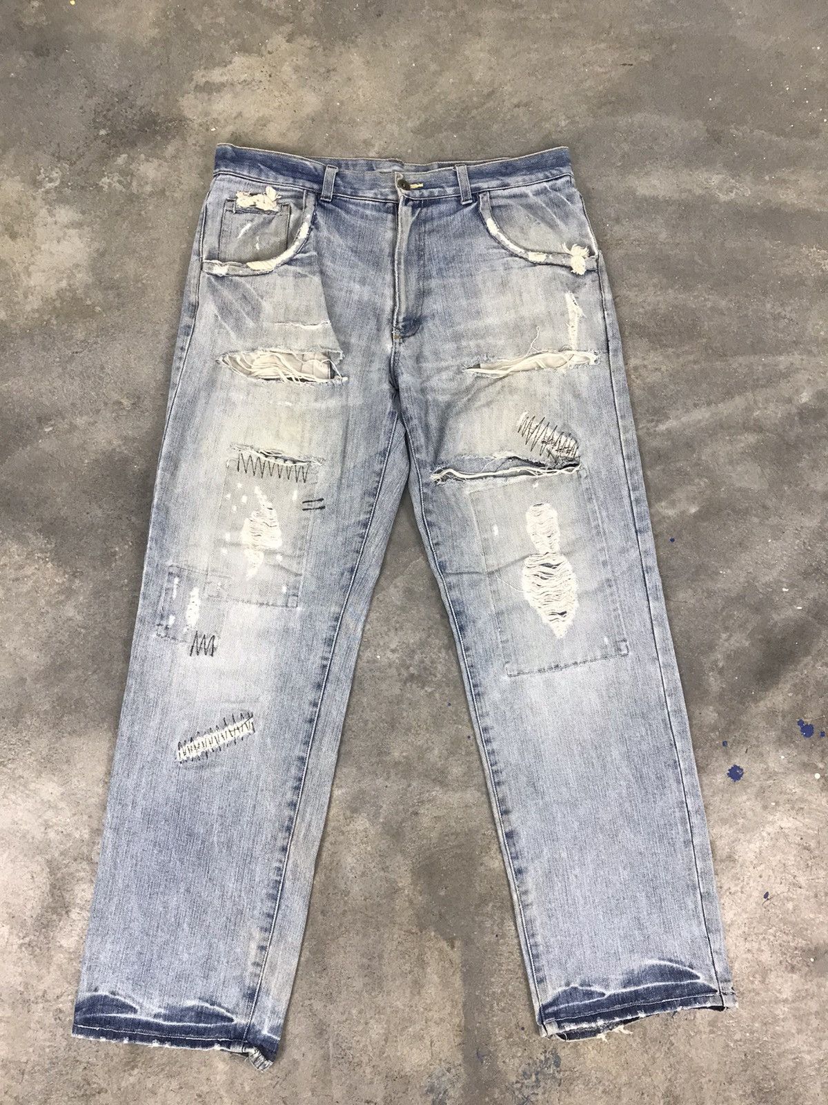 Vintage Vintage Massive Squad Distressed Denim Size US 36 / EU 52 - 1 Thumbnail