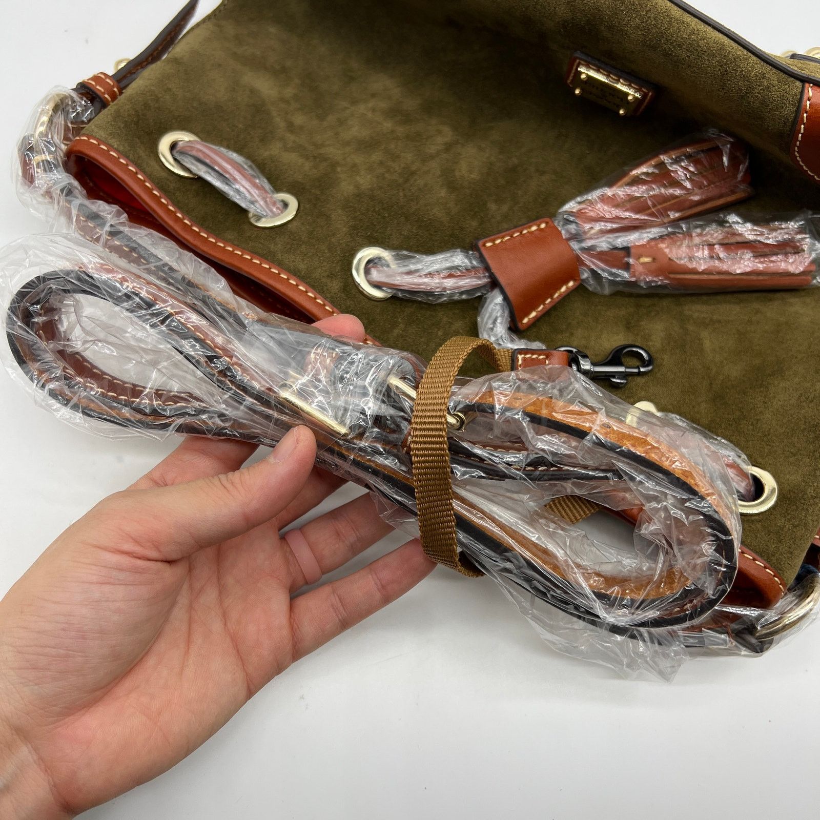 Dooney & Bourke Dooney & Bourke Suede Drawstring Crossbody Olive Size ONE SIZE - 12 Thumbnail