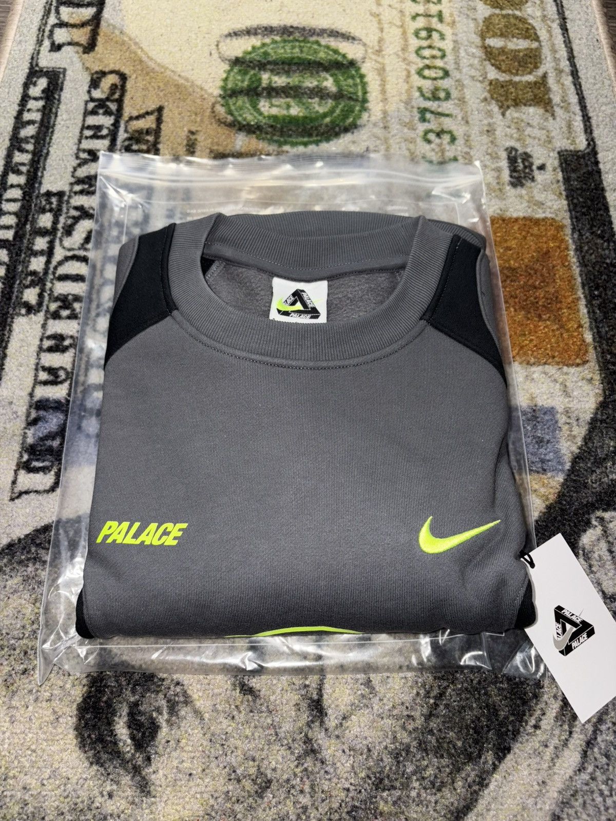 Palace Palace x Nike Total P90 Crew Charcoal | Grailed