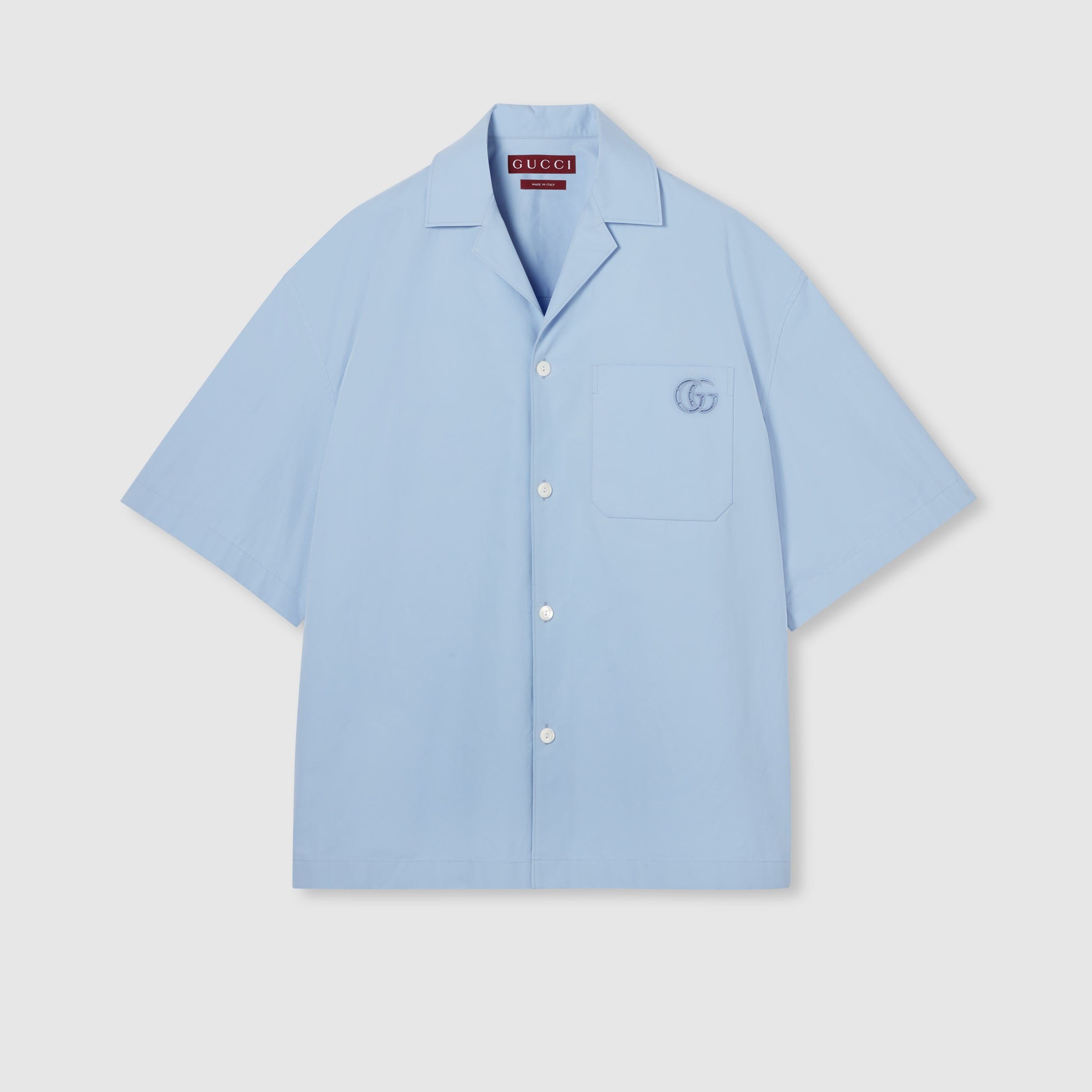 Gucci o1la5ras0426 Cotton Poplin Shirt in Blue Size US L / EU 52-54 / 3 - 1 Thumbnail