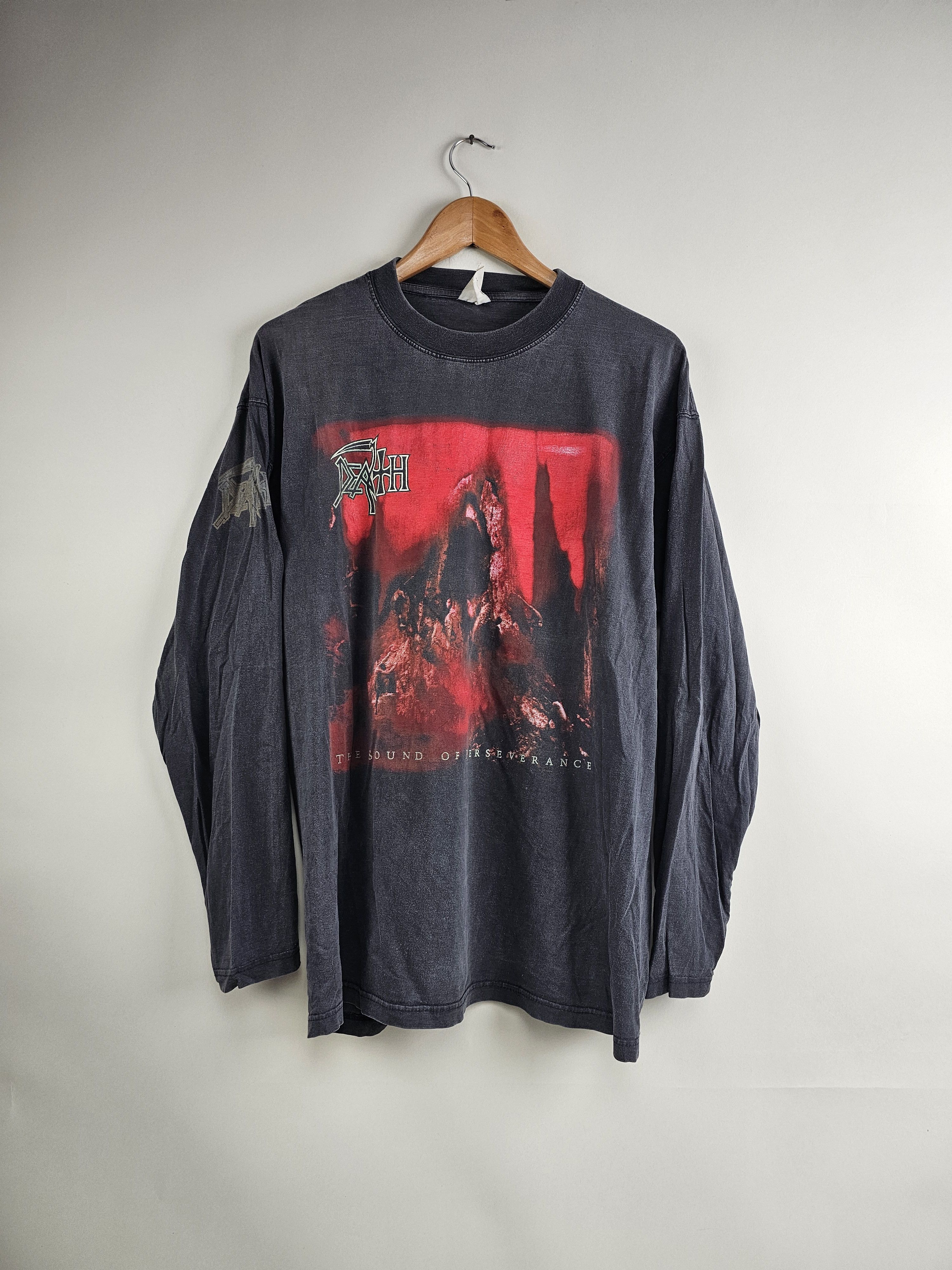 image of Band Tees x Rock Tees 1998 Death The Sound Of Perseverance Long Sleeve in Black, Men's (Size XL)