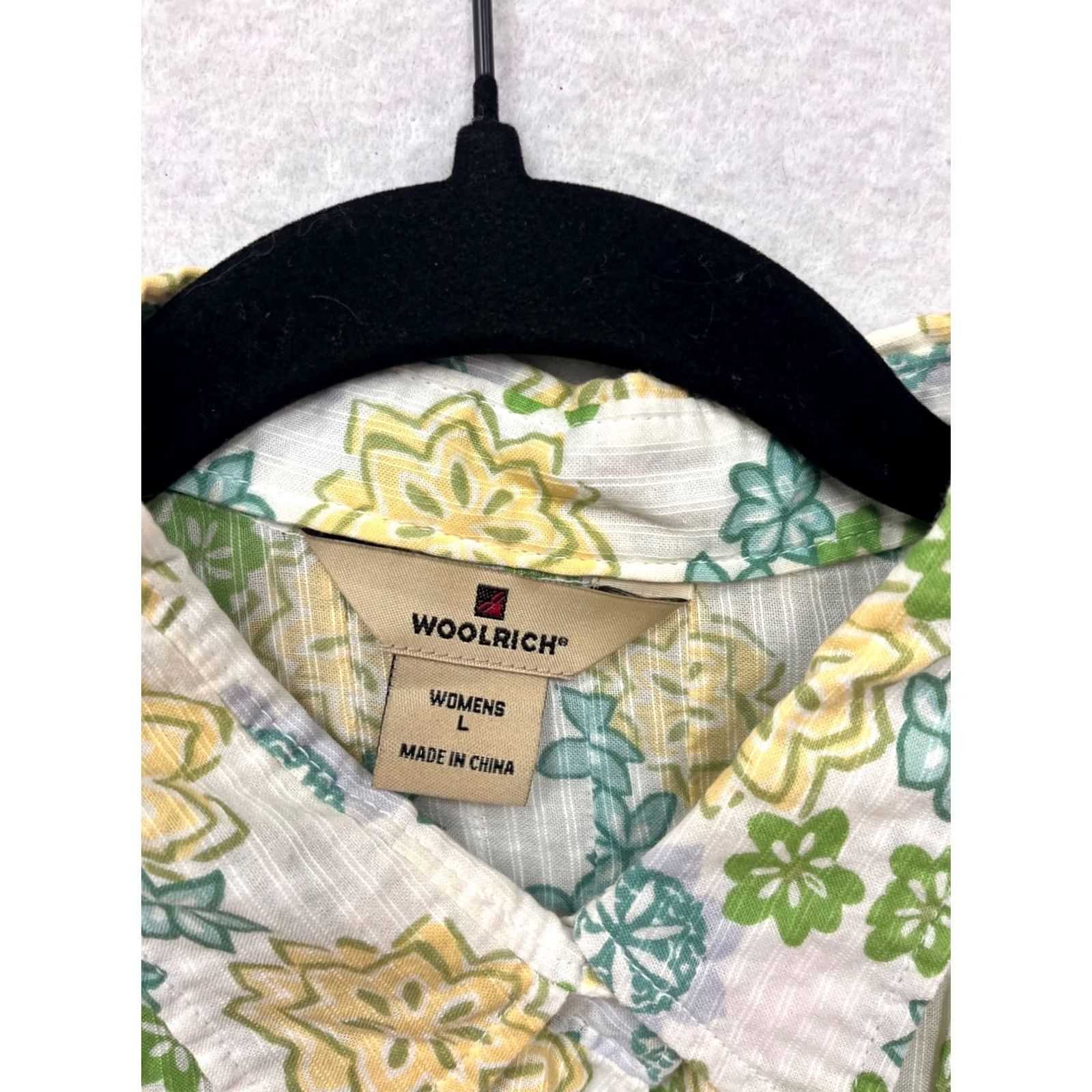 Vintage VINTAGE Woolrich Womens Floral Sleeveless Button-Up Blouse L Green Cotton Debut Like New Womens Size L / US 10 / IT 46 - 3 Thumbnail