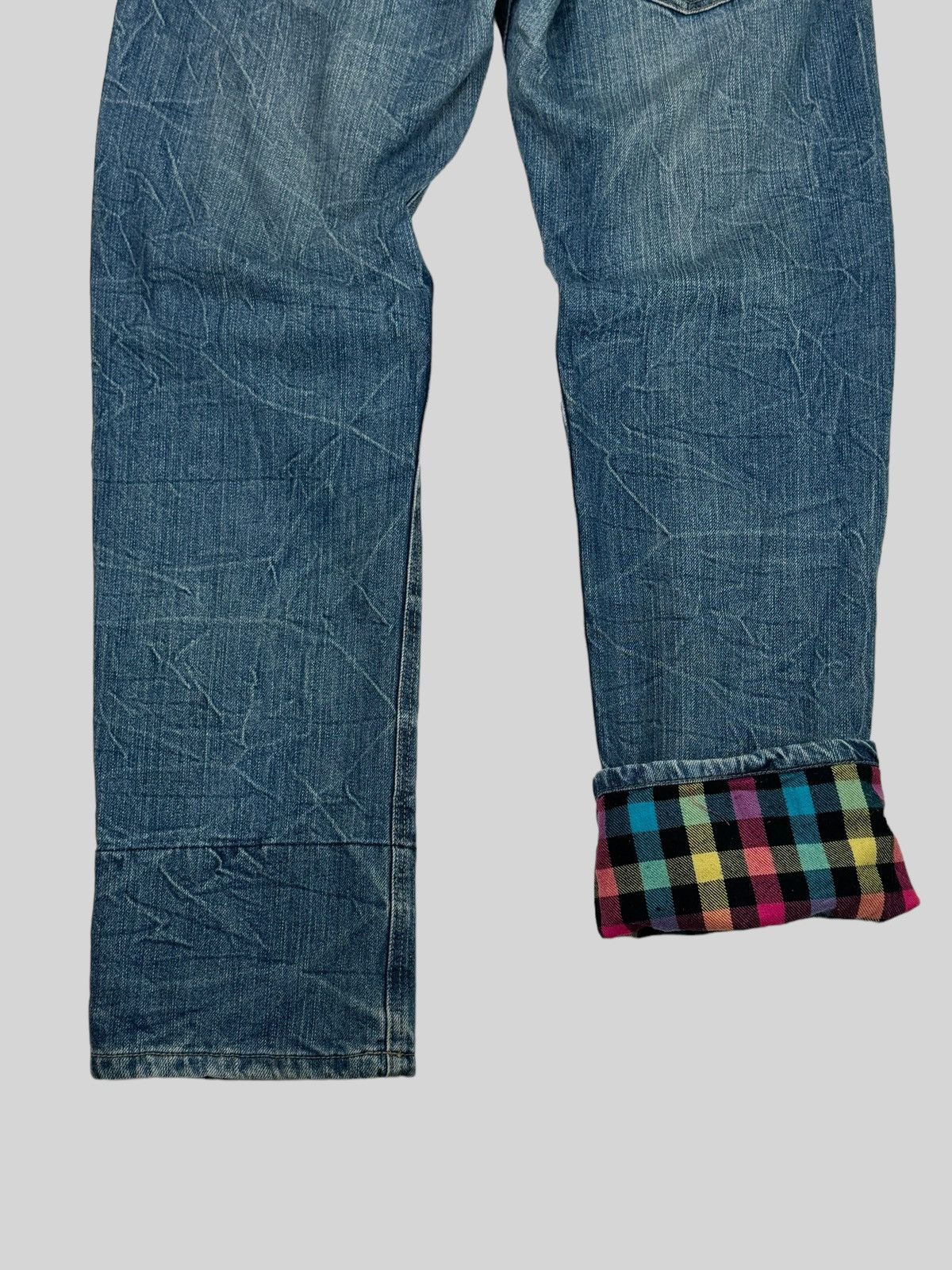 Japanese Brand COLZA DOUBLE WAIST TARTAN PLAIDS CLAWS MARK DENIM PANTS Size US 32 / EU 48 - 11 Thumbnail