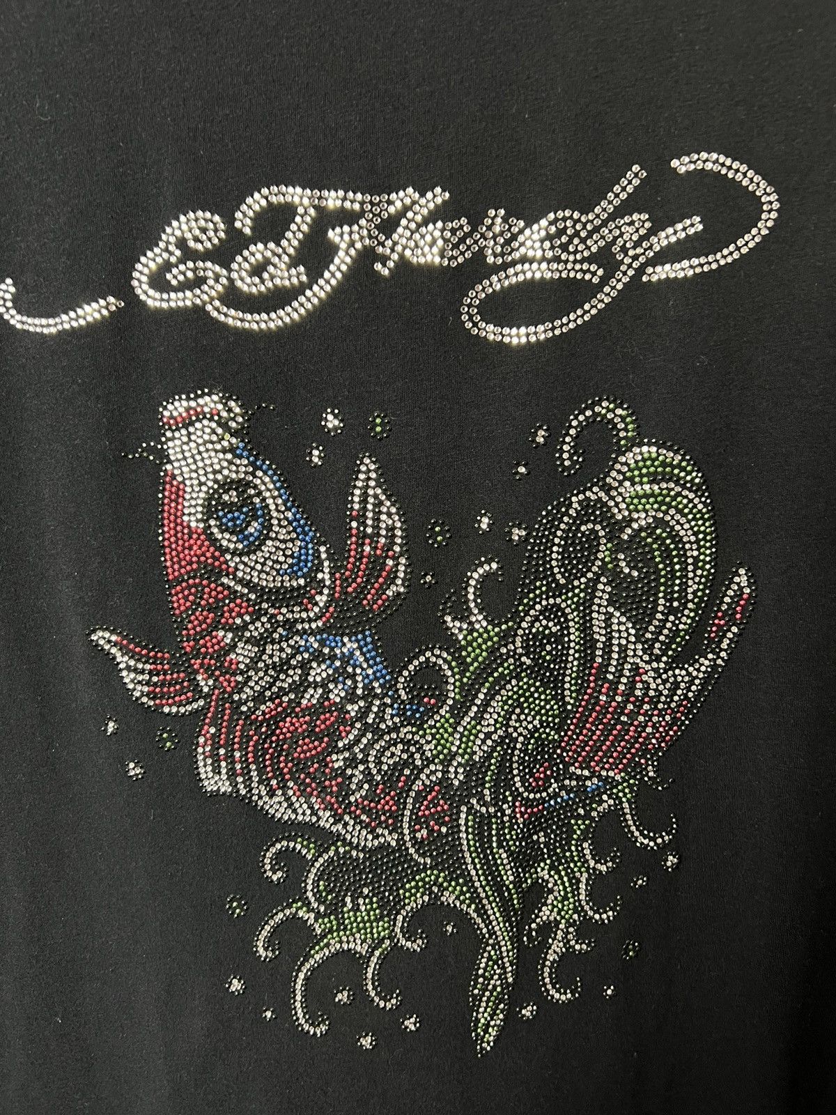 Ed Hardy Y2K Ed Hardy Big Logo With Rhinestones Carps Koi Tee Size M / US 6-8 / IT 42-44 - 5 Thumbnail