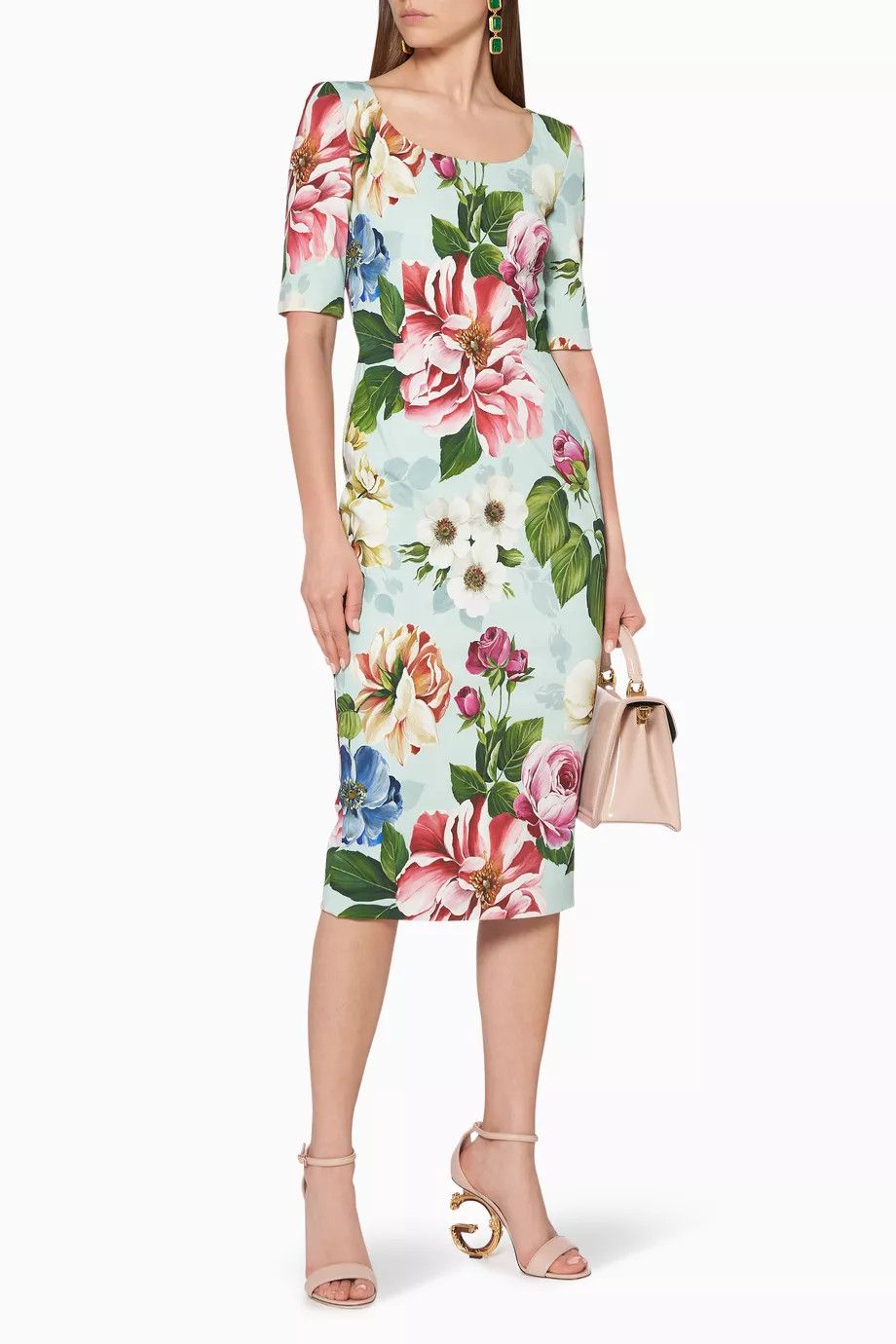 Dolce & Gabbana o1y0825 Midi Dress in Multicolor Size XS / US 0-2 / IT 36-38 - 2 Thumbnail