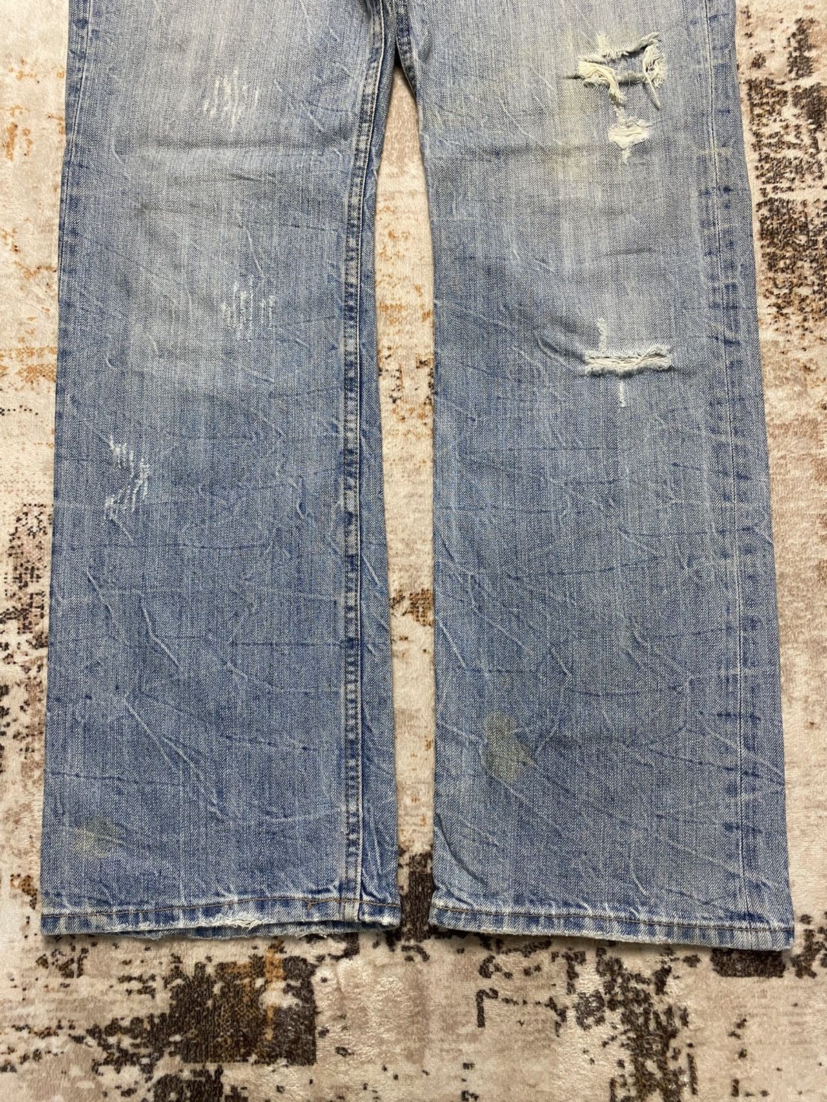 Le Grande Bleu (L.G.B.) Rare Baggy Jean With Emroidery Feather💥 Size US 30 / EU 46 - 7 Thumbnail
