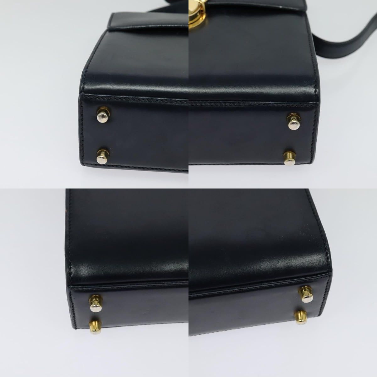 Prada PRADA Shoulder Bag Leather Navy Gold Size ONE SIZE - 10 Thumbnail