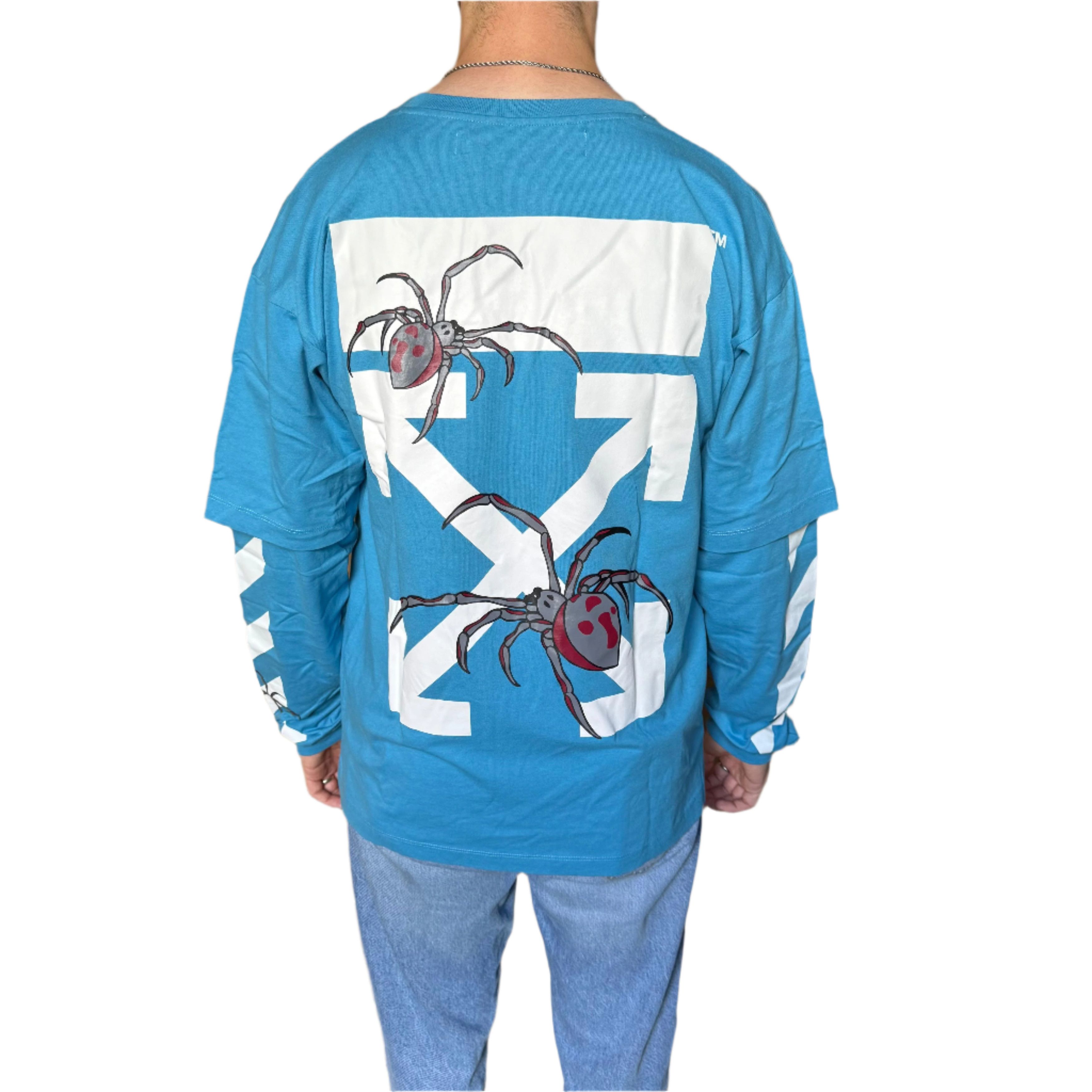 Off-White Blue Arachno Spider Arrows Double Layer Oversized LS T-Shirt Size US M / EU 48-50 / 2 - 2 Thumbnail