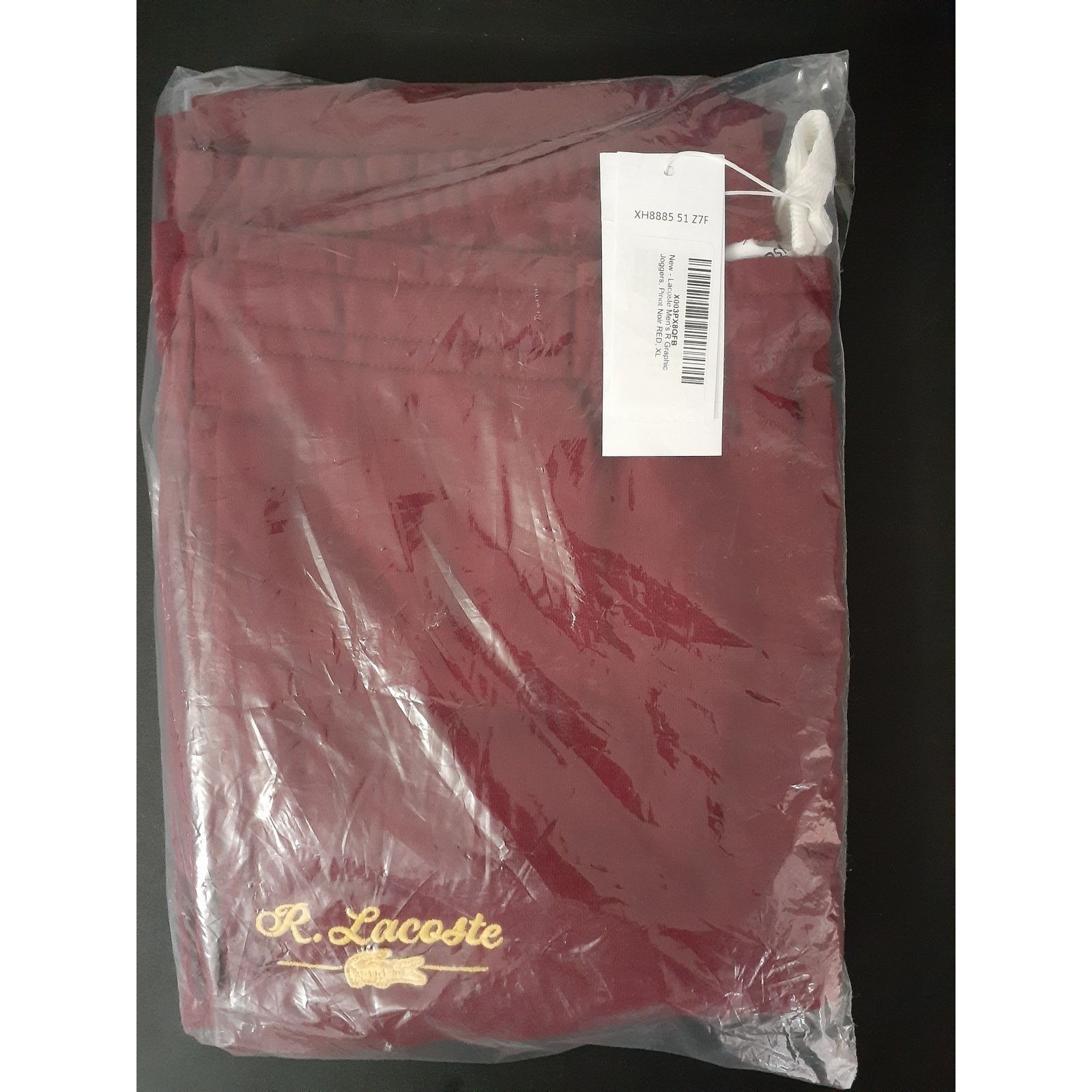 Lacoste Lacoste Men's R Graphic Joggers Sweatpants Pinot Noir RED XL Size US 36 / EU 52 - 2 Thumbnail