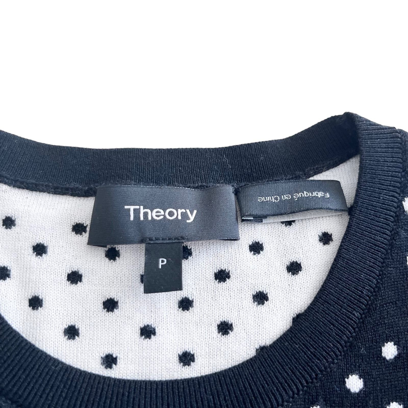 Theory Theory Mini Polka Dot Black Ecru Regal Wool Sweater Size S / US 4 / IT 40 - 4 Thumbnail