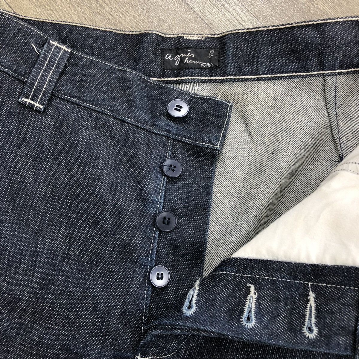 Designer × Vintage × agnes b. 🇫🇷 Vintage Agnes B. Homme Paris Military Cargo Denim Pants Size US 31 - 9 Thumbnail