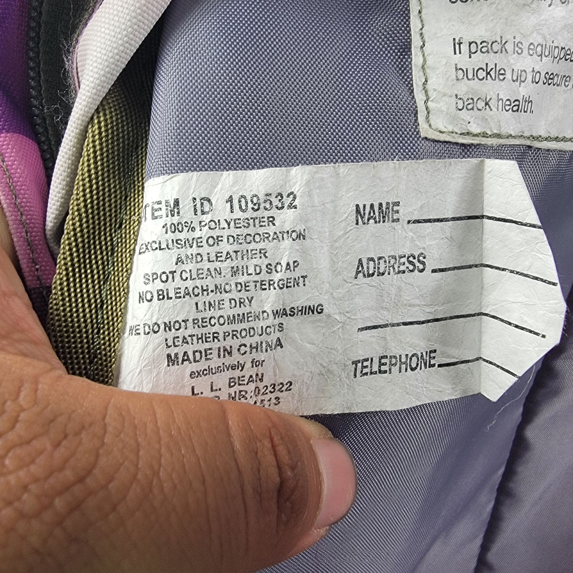 L.L. Bean LL Bean Pink Purple Checkered Backpack School College Outdoo Size ONE SIZE - 5 Thumbnail