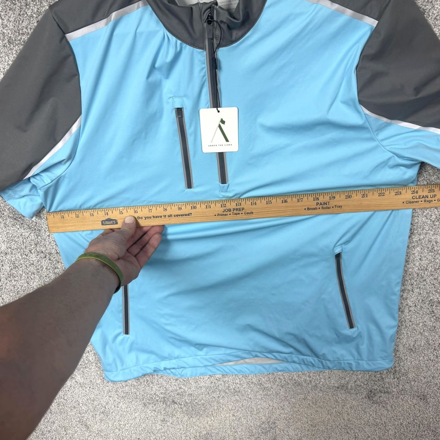 Vintage Above The Links Jacket Mens L Blue Gray 1/2 Zip Golf Windbreaker Softshell Size US L / EU 52-54 / 3 - 3 Thumbnail