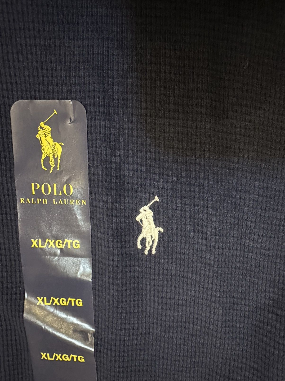 Polo Ralph Lauren NWT Polo Ralph Lauren Mens Waffle Knit Thermal L/S Navy-XL Size US XL / EU 56 / 4 - 4 Thumbnail
