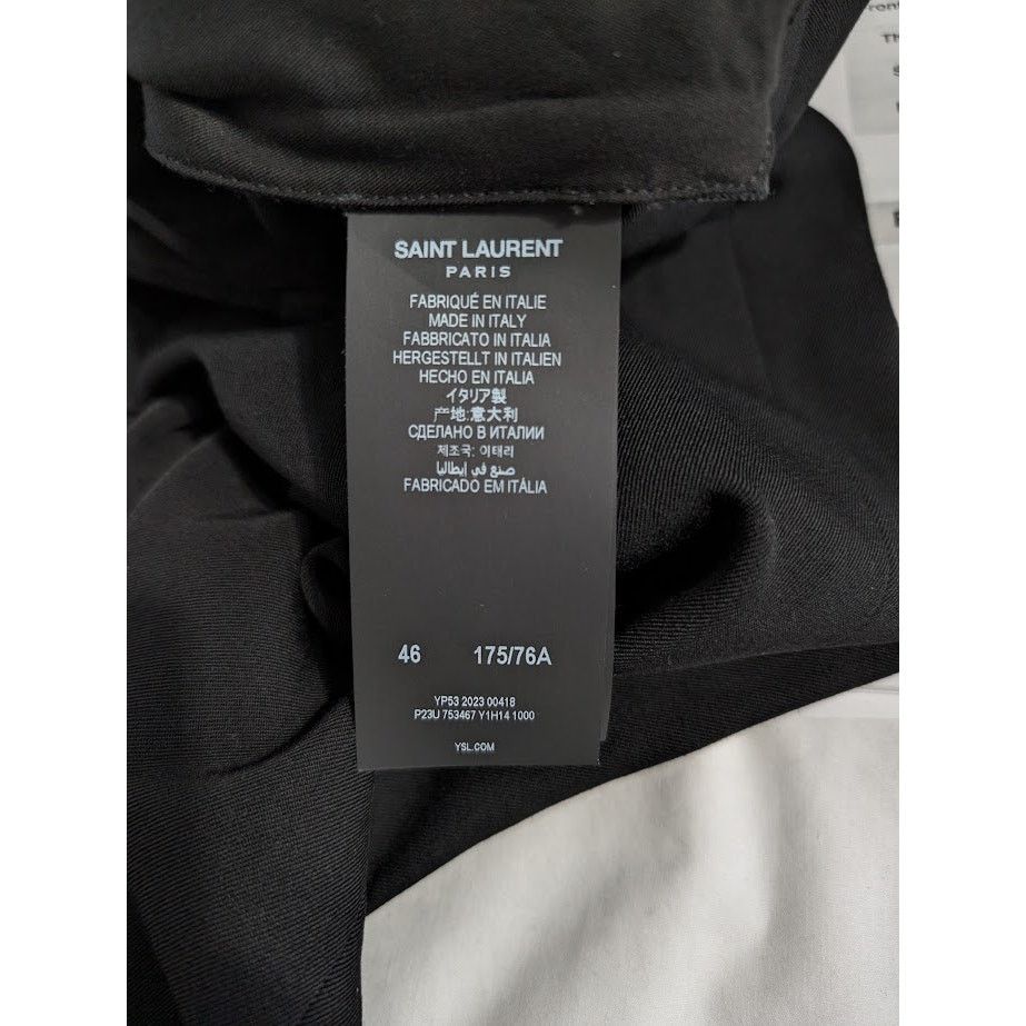 Saint Laurent Paris o1rshd1 Pants Gabardine Fluide in Noir Size US 30 / EU 46 - 16 Thumbnail