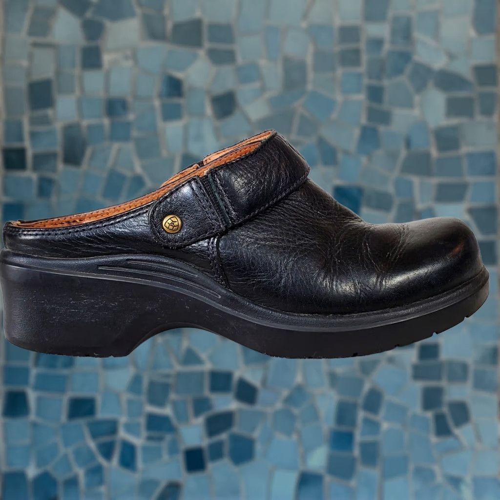 Ariat Ariat Santa Cruz Clogs Black Leather Slip On Sling Back Women's 7 US Saddle/Cruze? Size US 5 / IT 35 - 1 Thumbnail