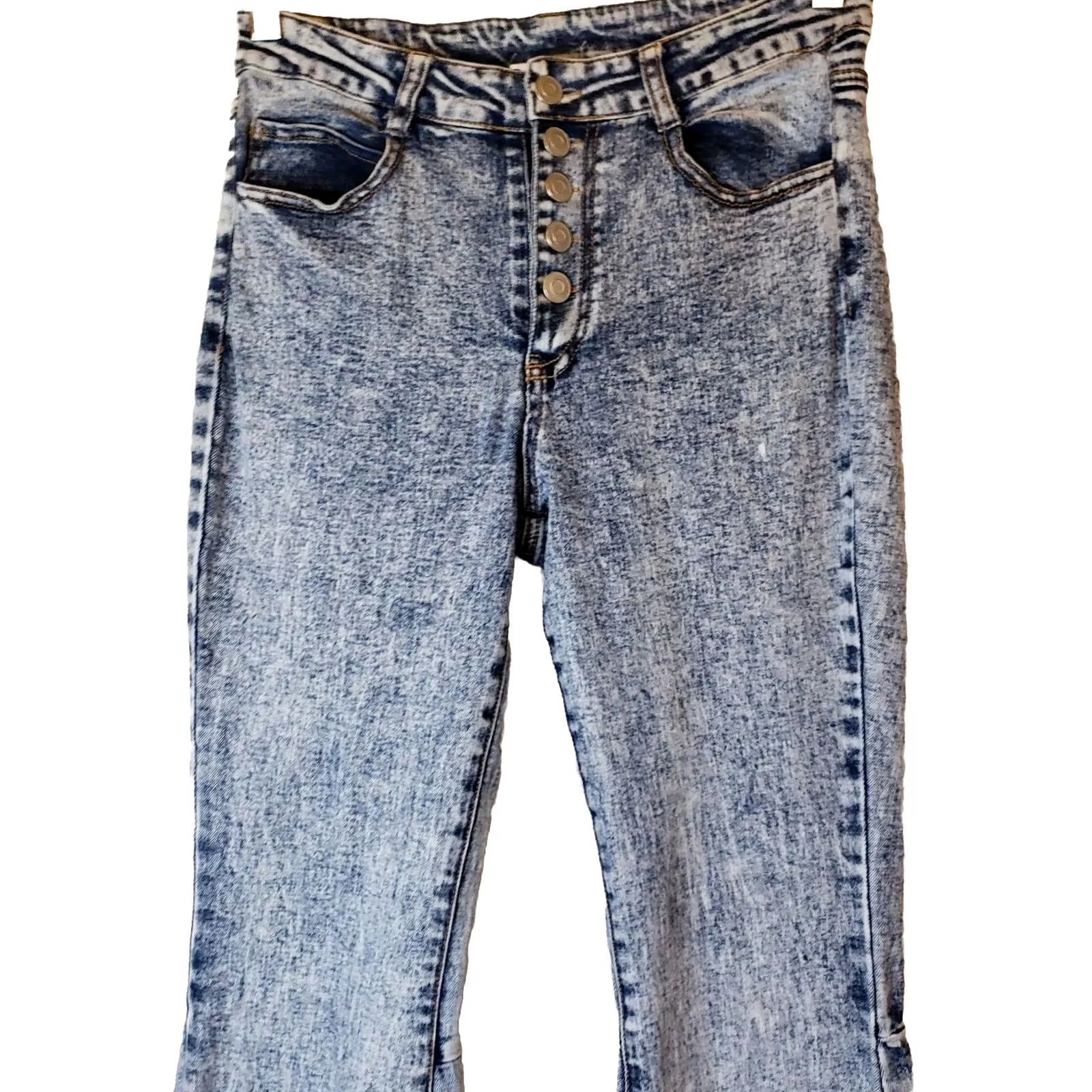 Denime Peach Love California Flare Denim Jeans Blue SZ M STARS! Size 32" / US 10 / IT 46 - 3 Thumbnail