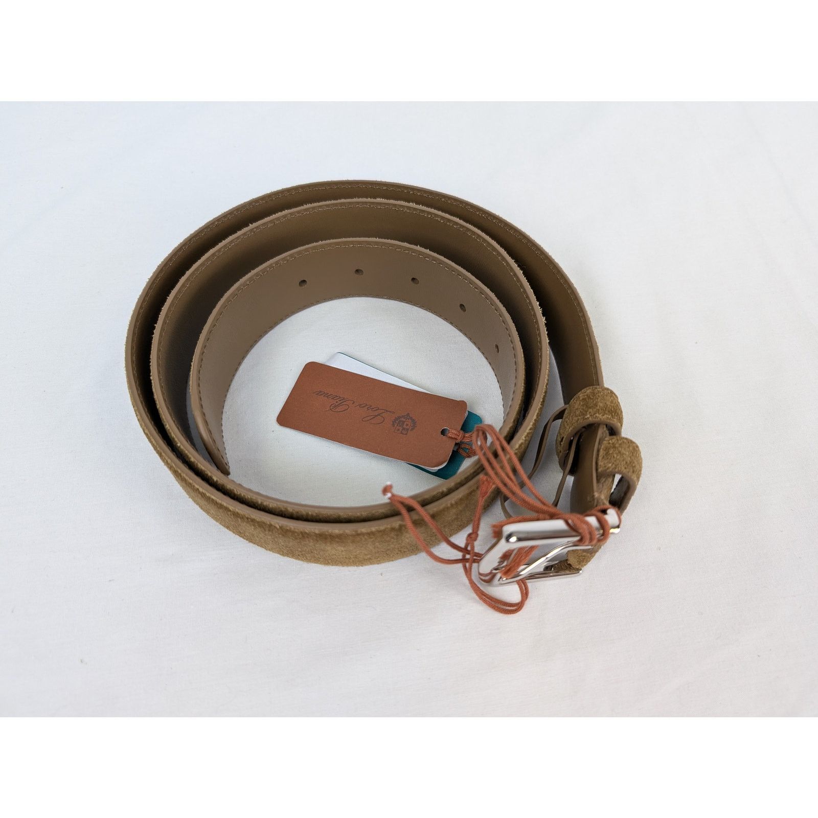 Loro Piana o1rshd1 Size: 105 / Men's 100% Suede Calf Split Belt Brown Size 42 - 17 Thumbnail