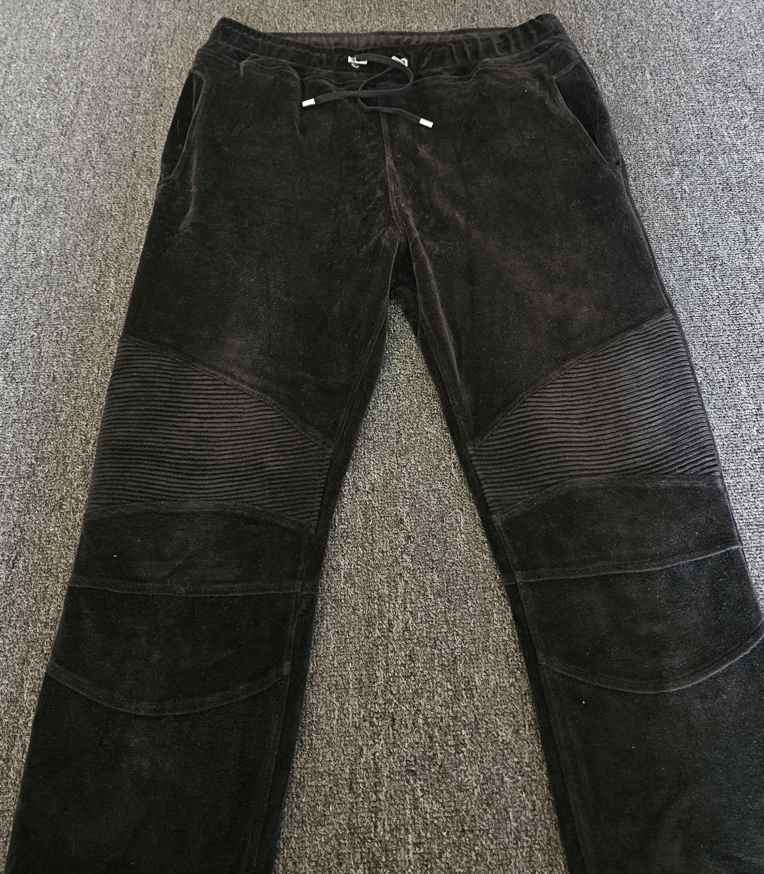 Balmain BALMAIN Men's Velvet Biker Pants Size XL Size US 33 - 2 Thumbnail