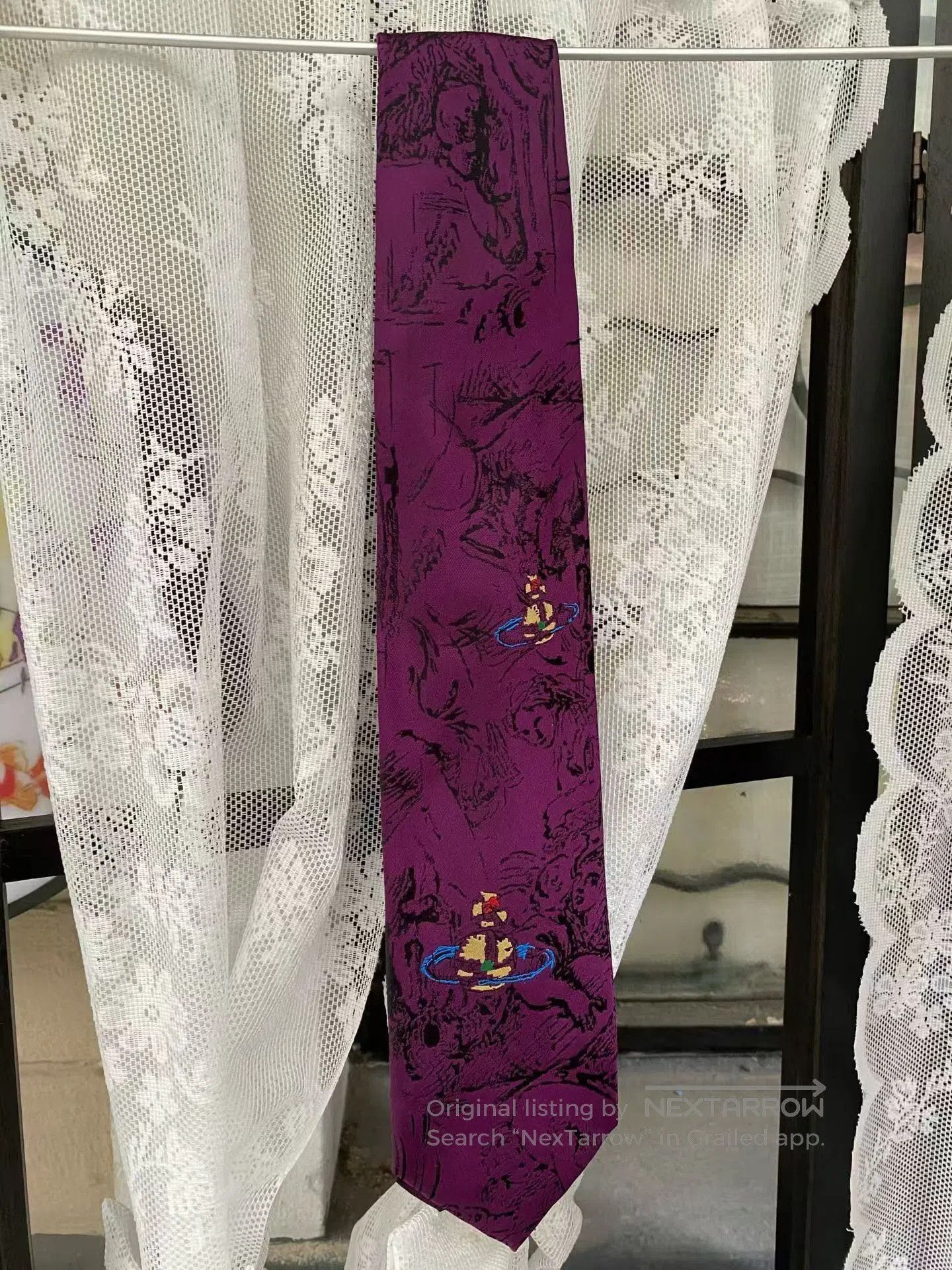 Vivienne Westwood Vivienne Westwood Purple Angel Line Tie. Size ONE SIZE - 3 Thumbnail