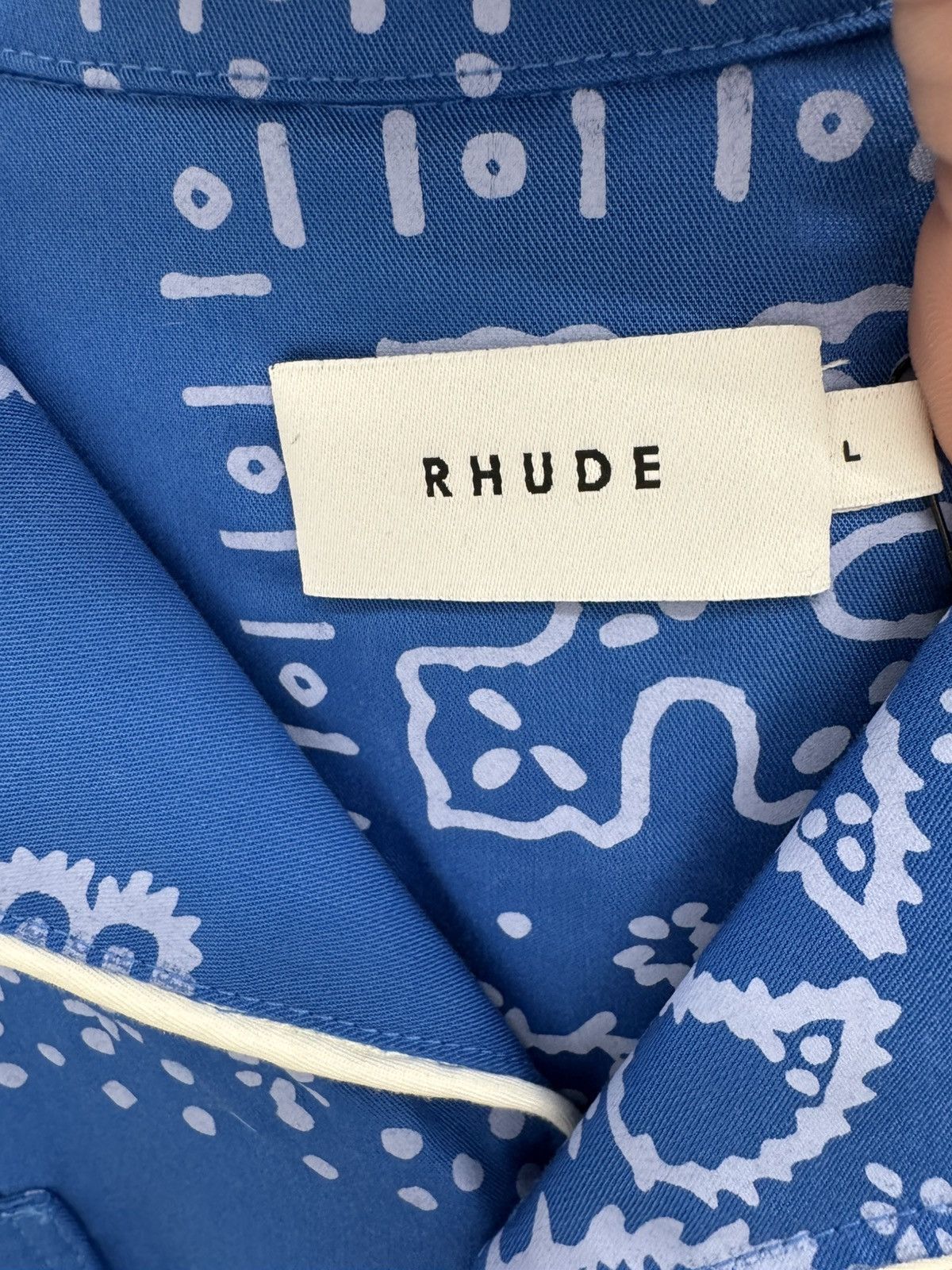 Rhude Rhude Bandana Track Shirt Blue Size US L / EU 52-54 / 3 - 3 Thumbnail