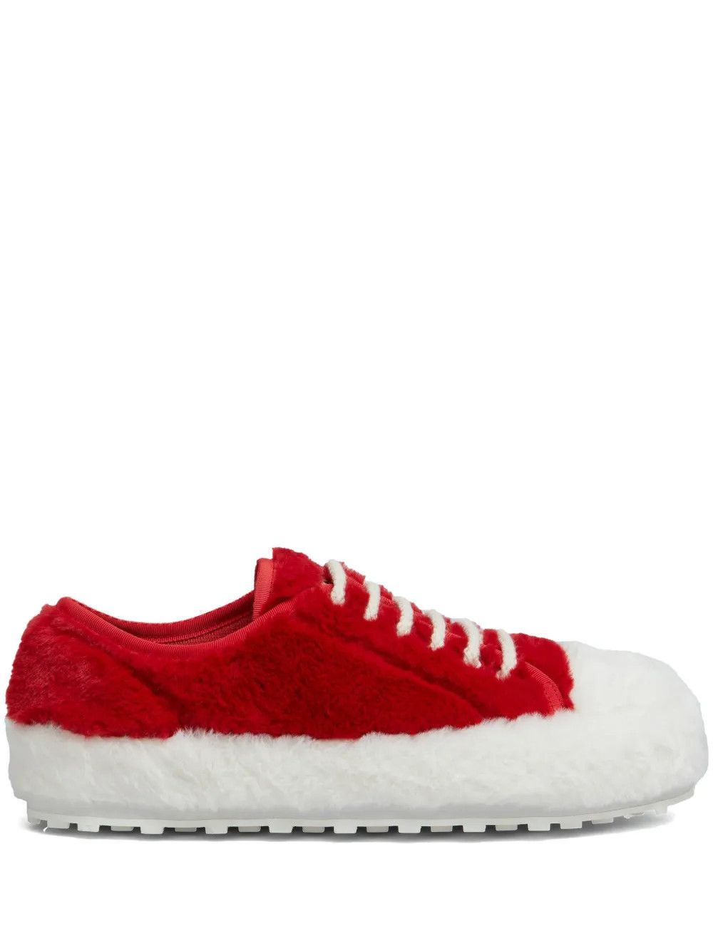 Marni o1w1db11125 Two Tone Faux Fur Sneakers in Light Red/White Size US 9 / EU 42 - 2 Thumbnail