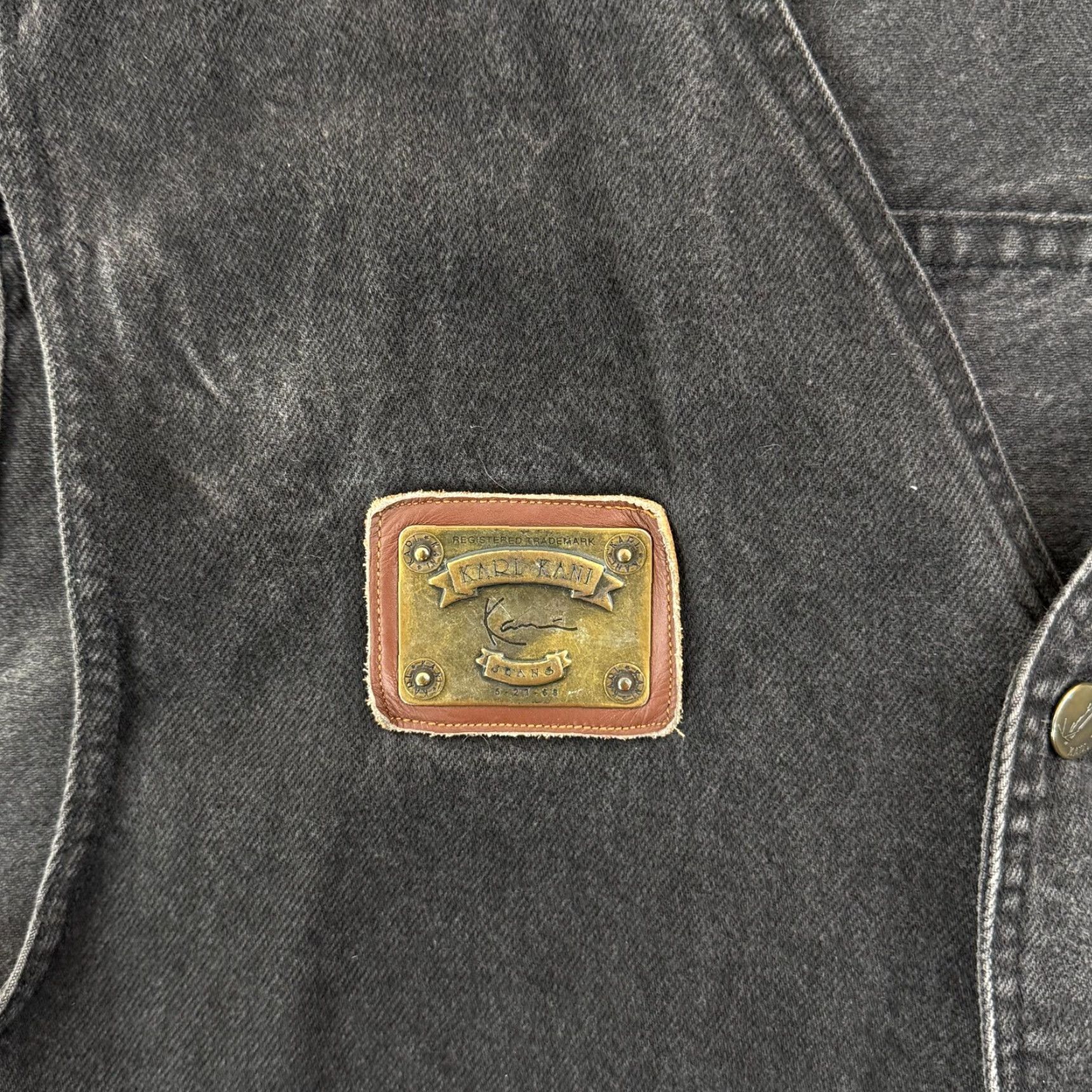 Karl Kani VINTAGE Karl Kani Vest Men XL Black Denim Pocket Button 90s Biker Motorcycle Size US XL / EU 56 / 4 - 4 Thumbnail