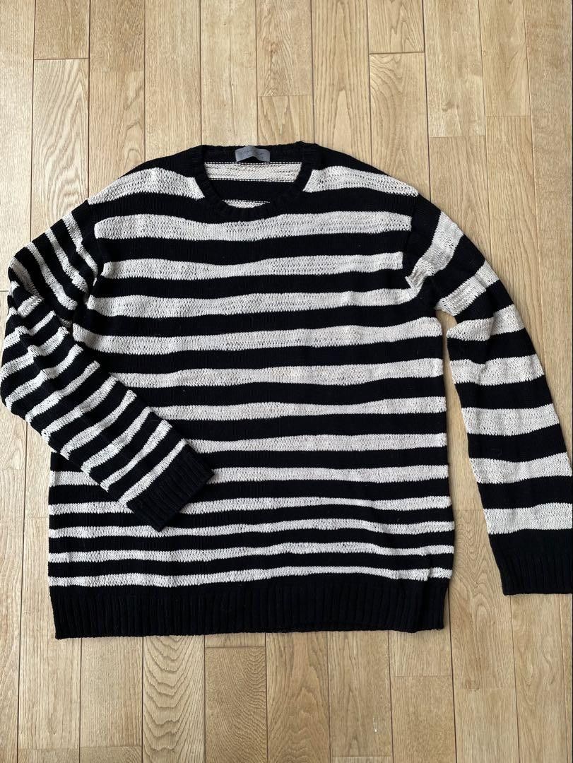 Yohji Yamamoto POUR HOMME 23ss 5G1P DEFORMED BORDER ROUND NECK LONG SLEEVE Size US L / EU 52-54 / 3 - 1 Thumbnail