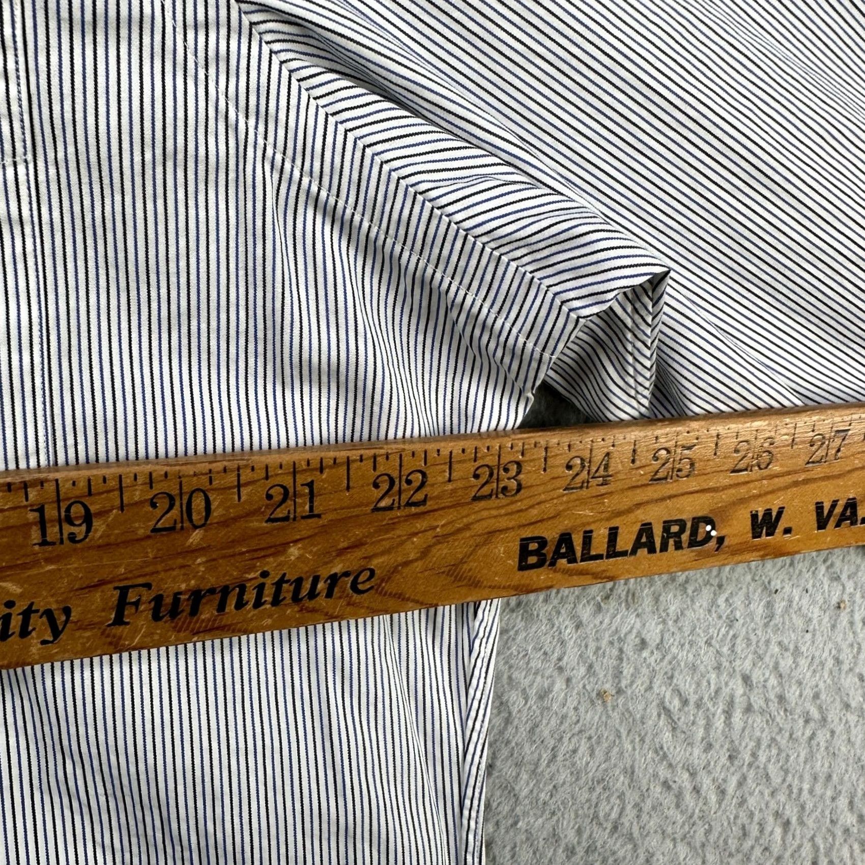 Polo Ralph Lauren Polo Ralph Lauren Shirt Men 16 Classic Fit Blue Striped Button-Up Long Sleeve Non-Iron Casual Workwear Size 42R - 7 Thumbnail