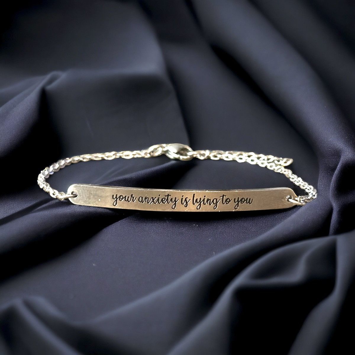 Other Stainless steel “Your anxiety is lying to you”plate bracelet Size ONE SIZE - 1 Thumbnail